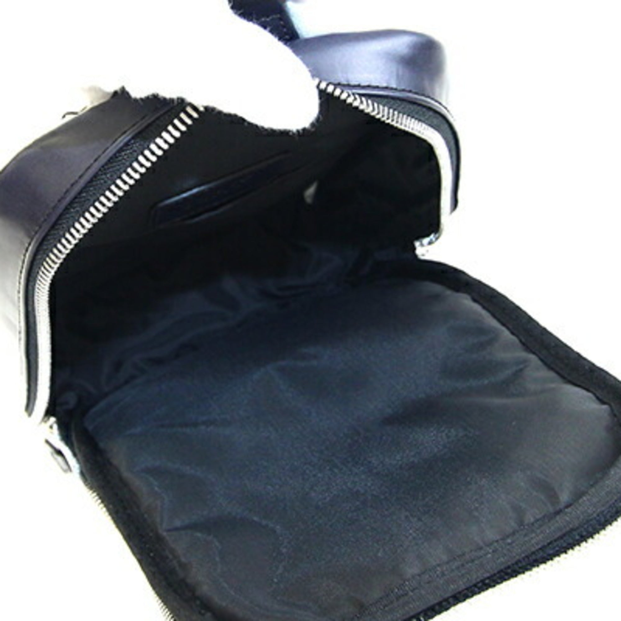 Takeo Kikuchi Black Dark Navy Leather Backpack Sling Bag (Pre-Owned)