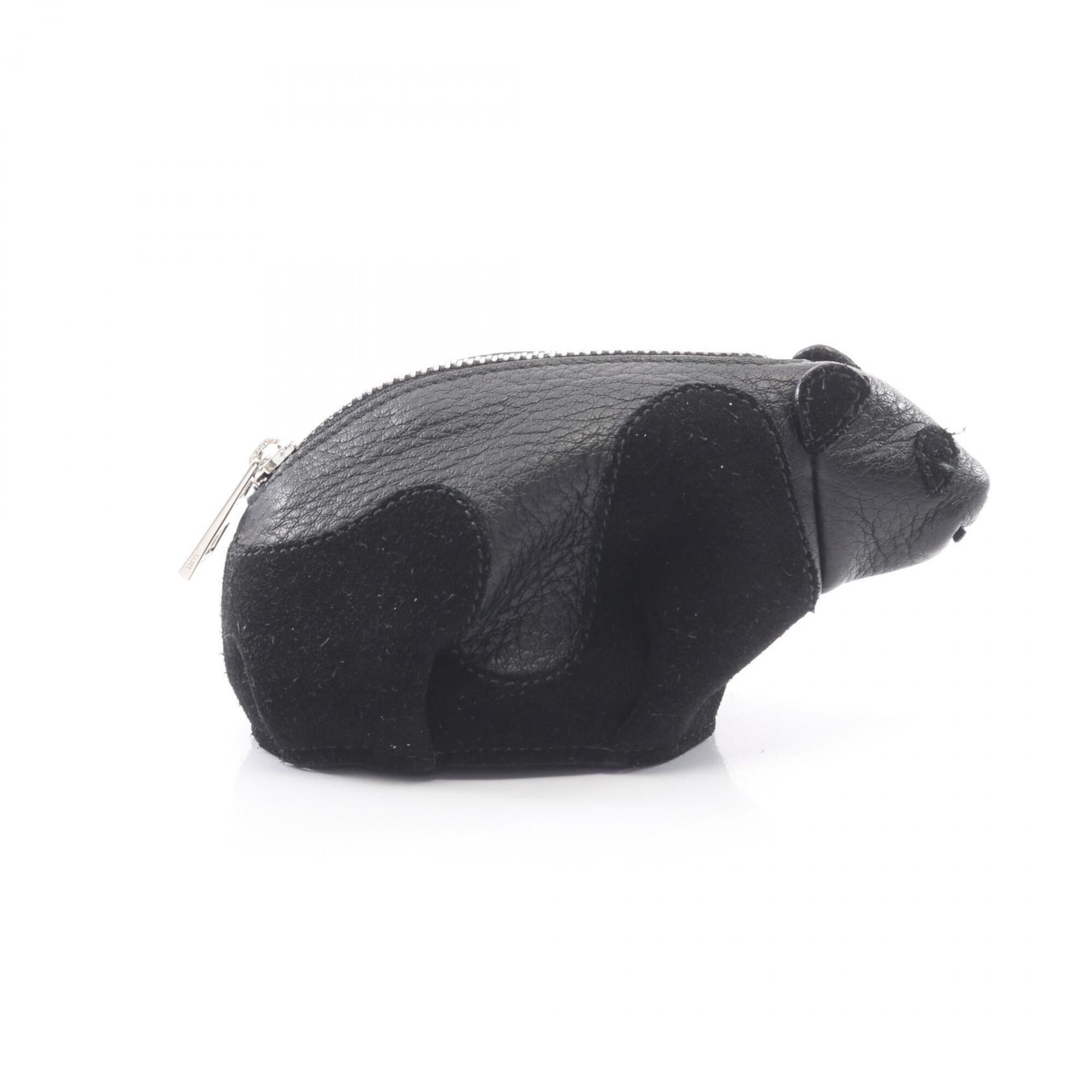 Loewe Black Leather Suede Coin Purse/Coin Case (Pre-Owned)