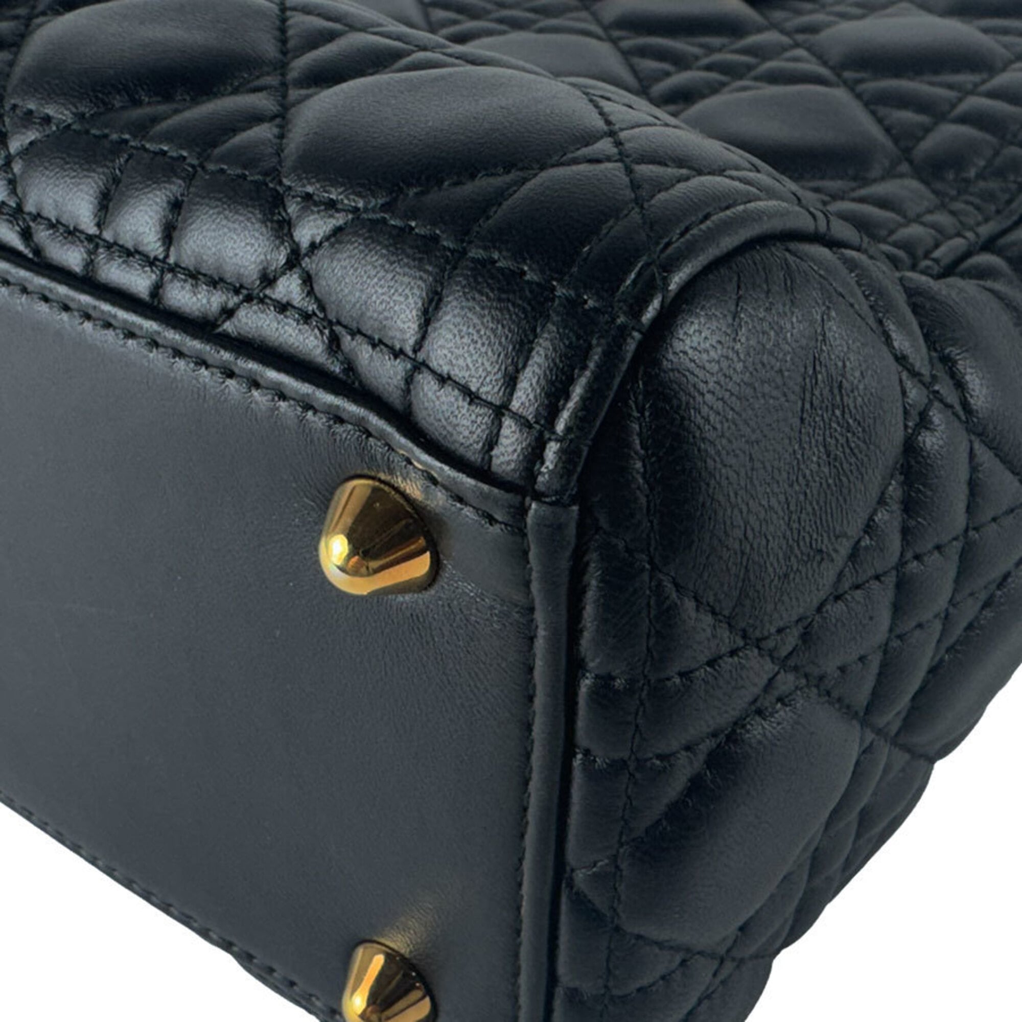 Christian Dior Black Leather Handbag Shoulder Bag (Pre-Owned)