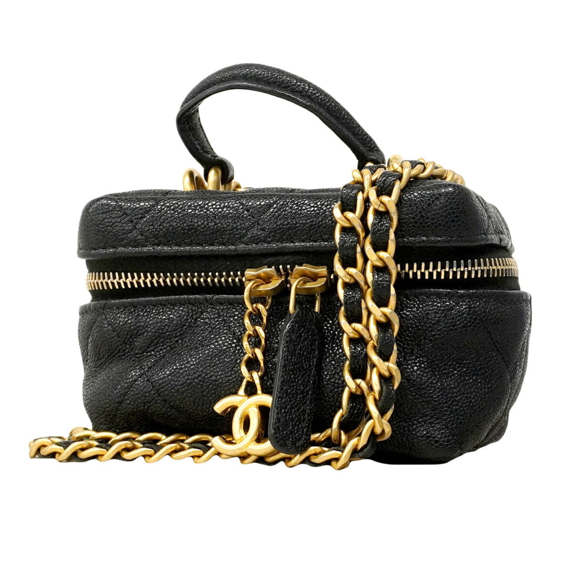 Chanel Black Grained Calfskin Vanity Bag (Pre-Owned)