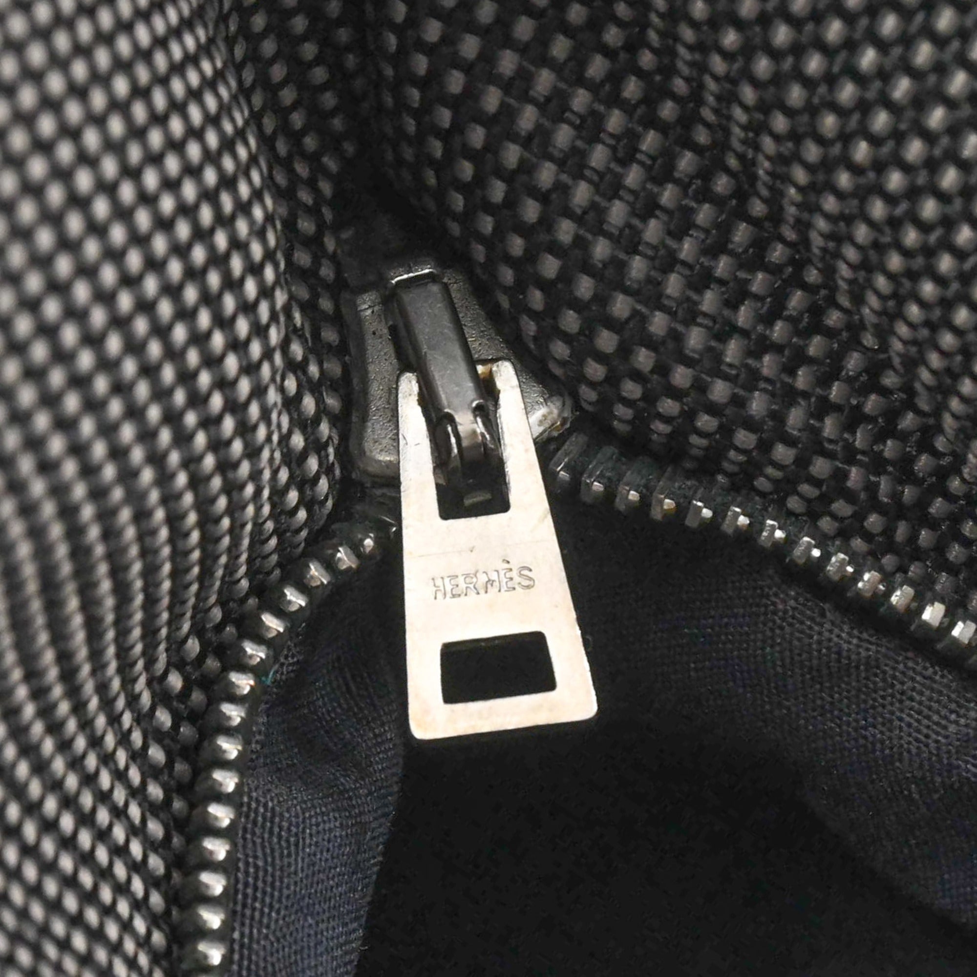 Hermes Gray Canvas Handbag Tote Bag (Pre-Owned)