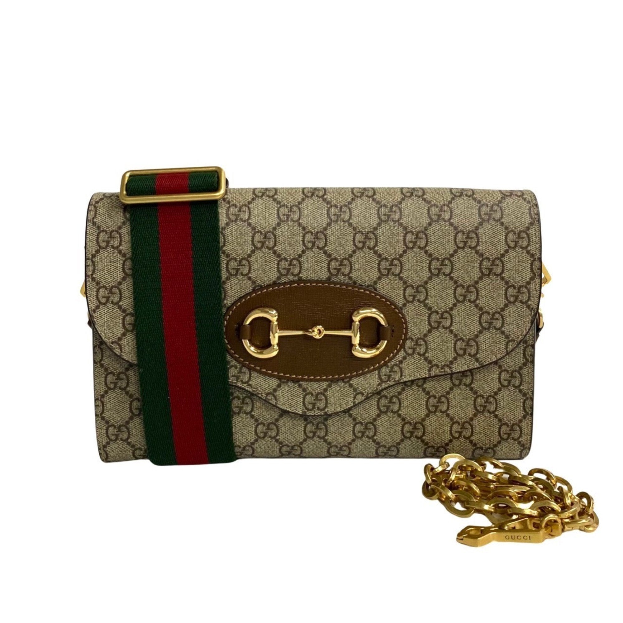 Gucci Brown Gold Pvc Leather Shoulder Bag (Pre-Owned)
