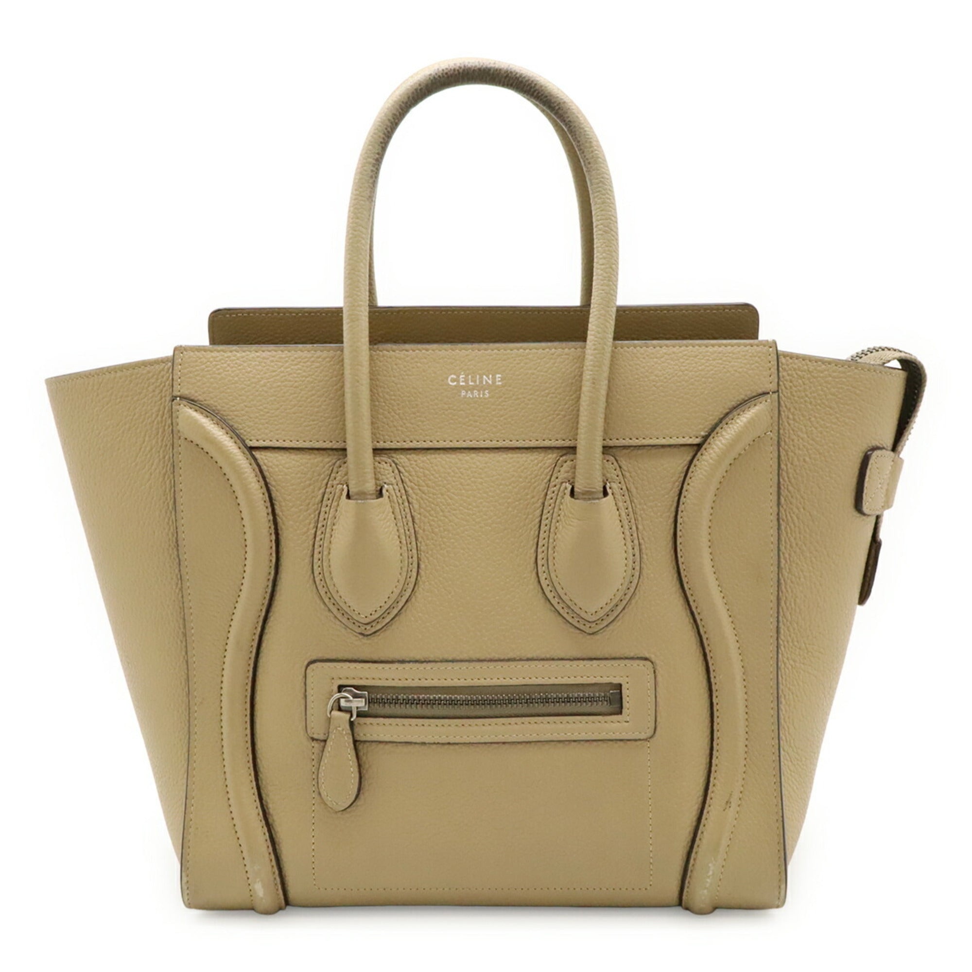 Celine Beige Leather Handbag Tote Bag (Pre-Owned)