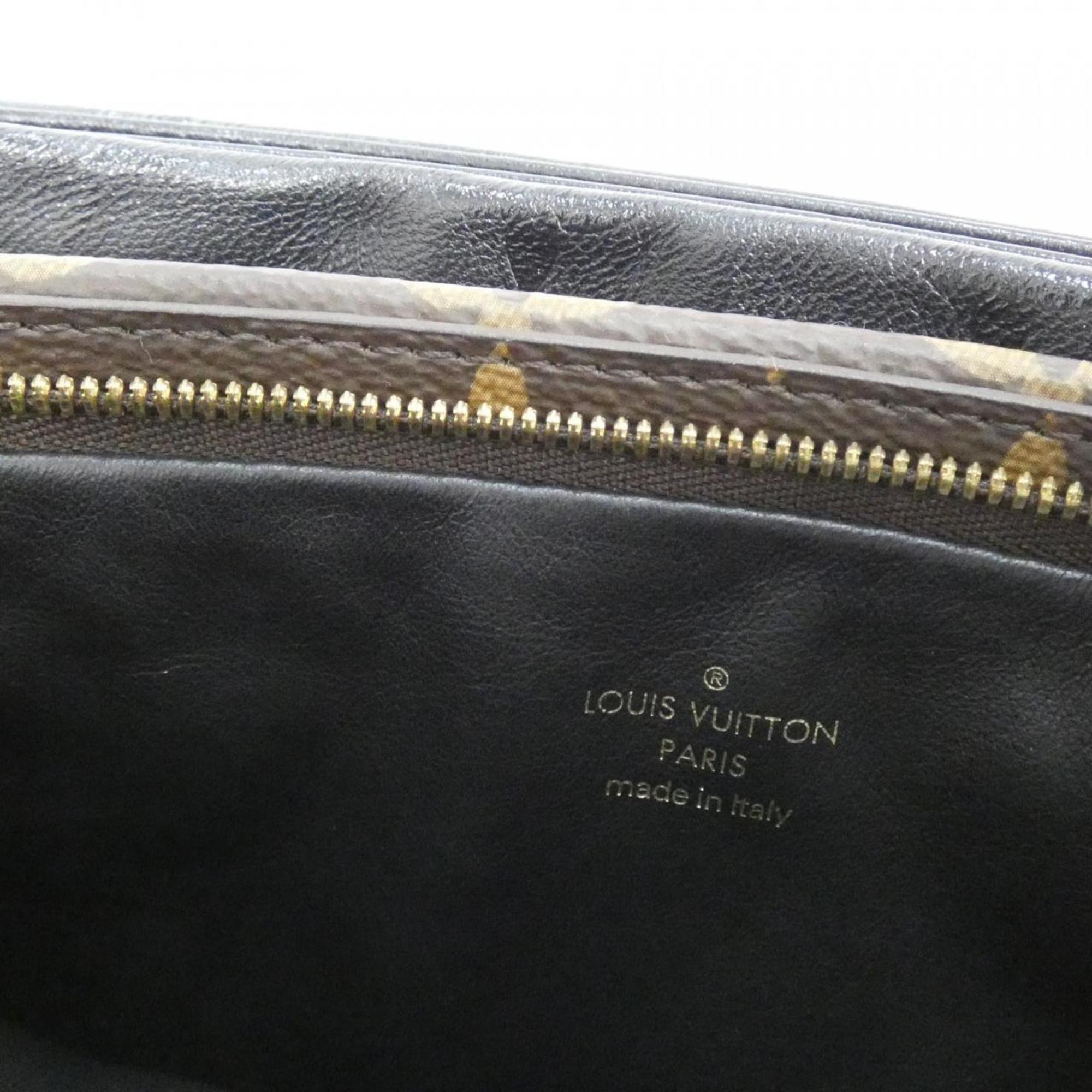 Louis Vuitton Monogram Black Marron Coated Canvas Leather Pochette Shoulder Bag (Pre-Owned)