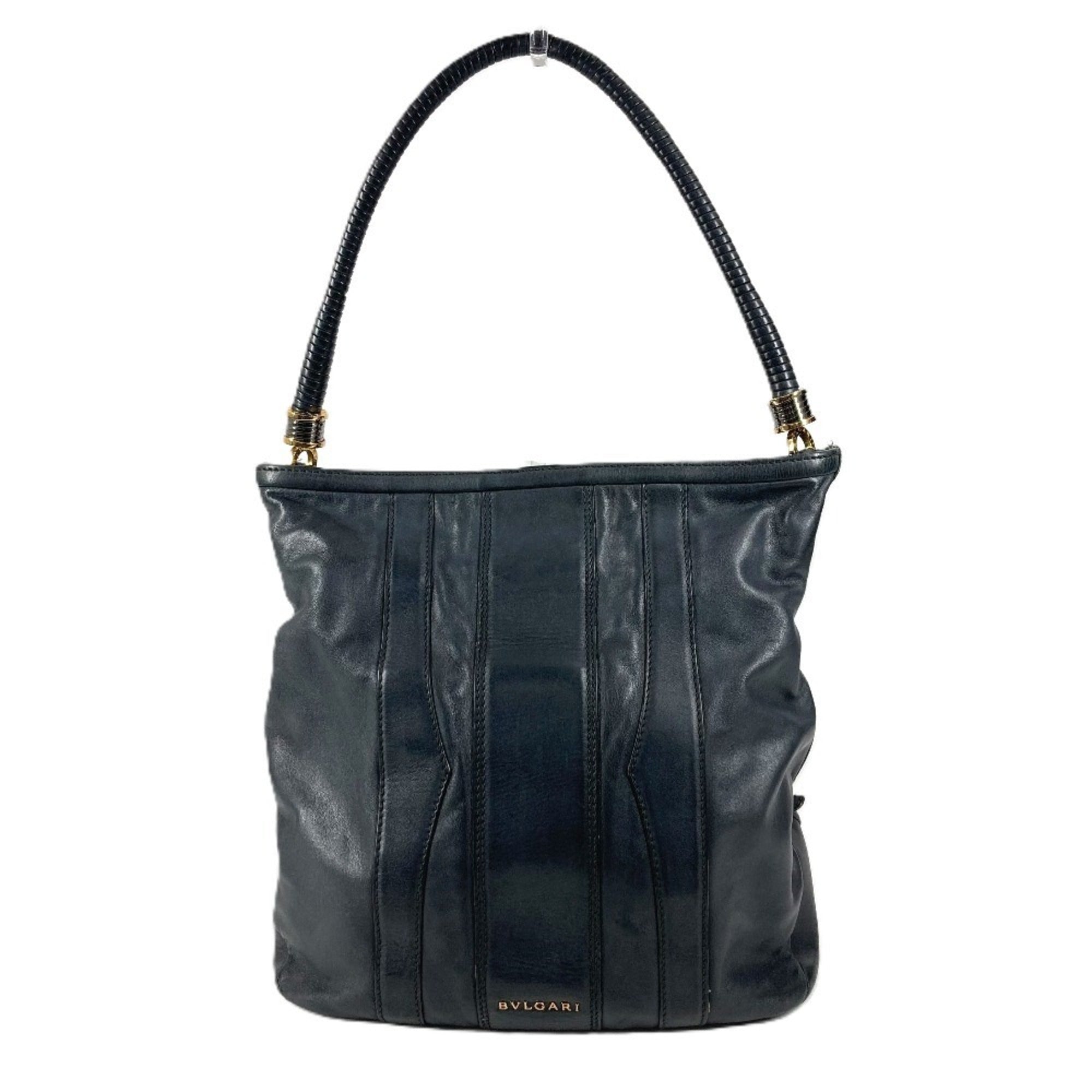 Bvlgari B.Zero1 Navy Leather Shoulder Bag Tote Bag (Pre-Owned)