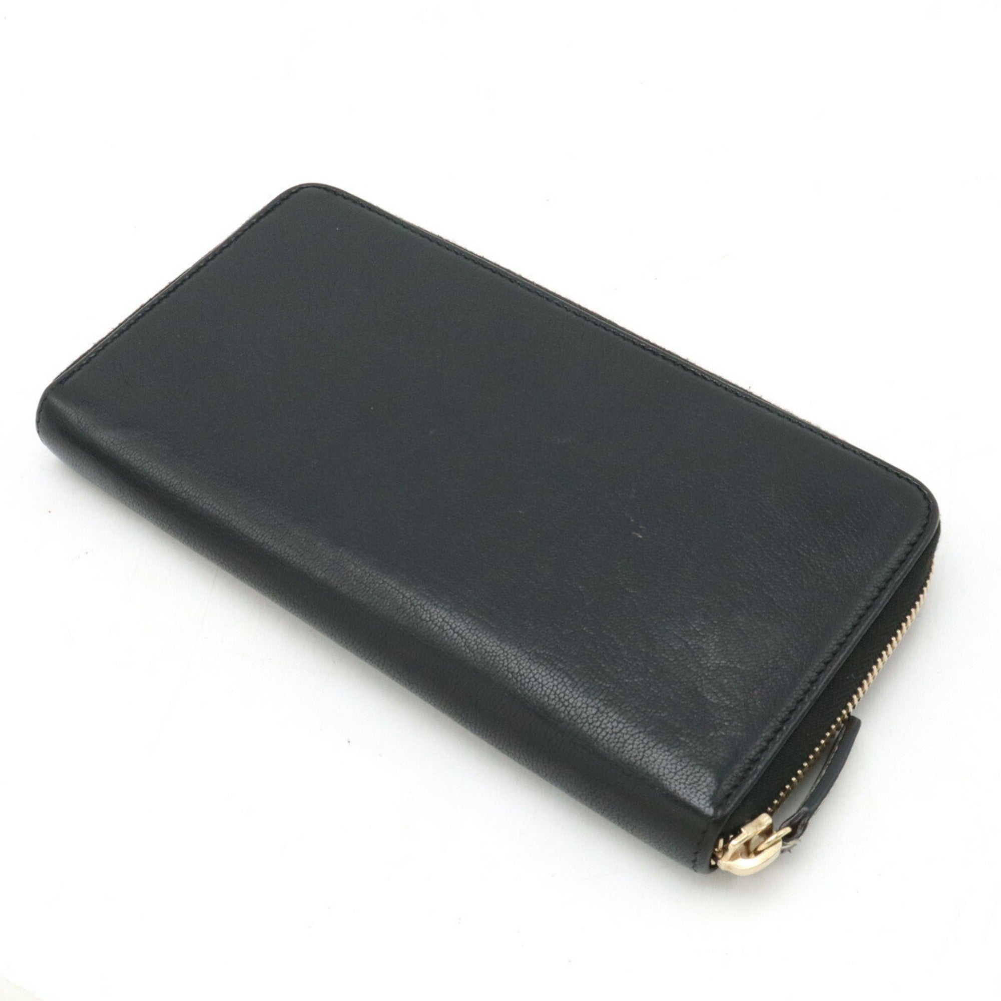 Chanel Black Leather Long Wallet (Bi-Fold) (Pre-Owned)