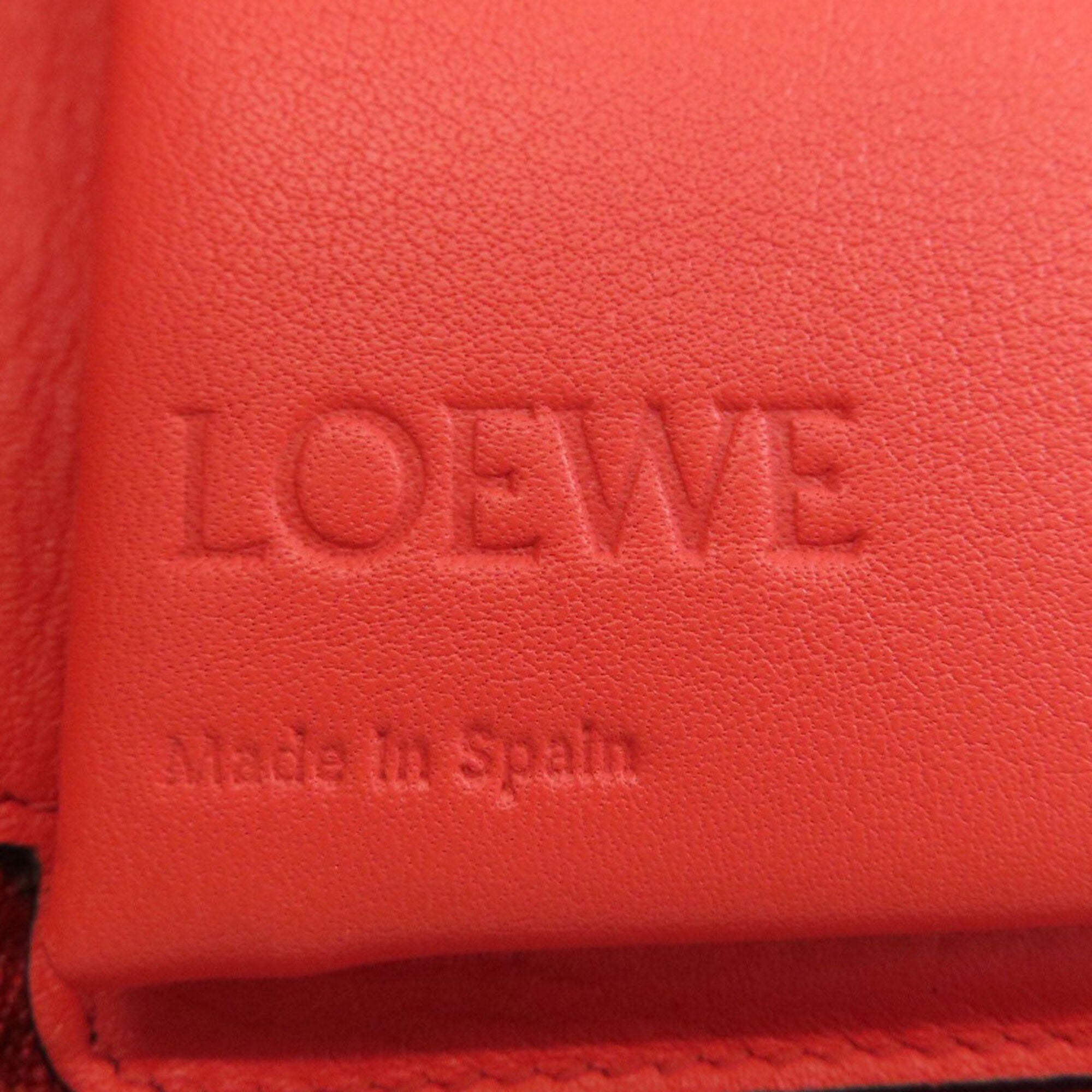 Loewe Red Color Leather Wallet (Bi-Fold) (Pre-Owned)
