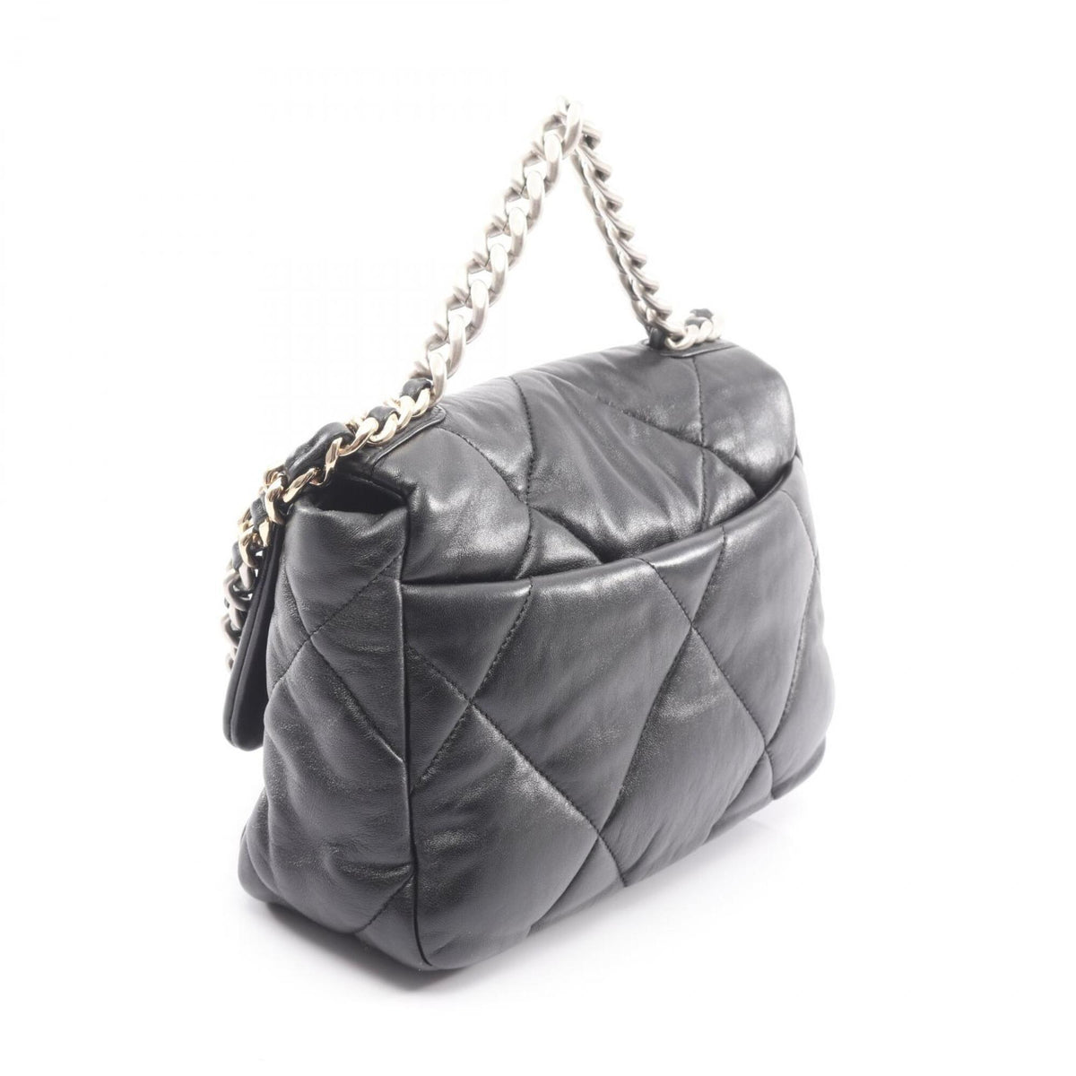 Chanel Black Leather Handbag Shoulder Bag (Pre-Owned)