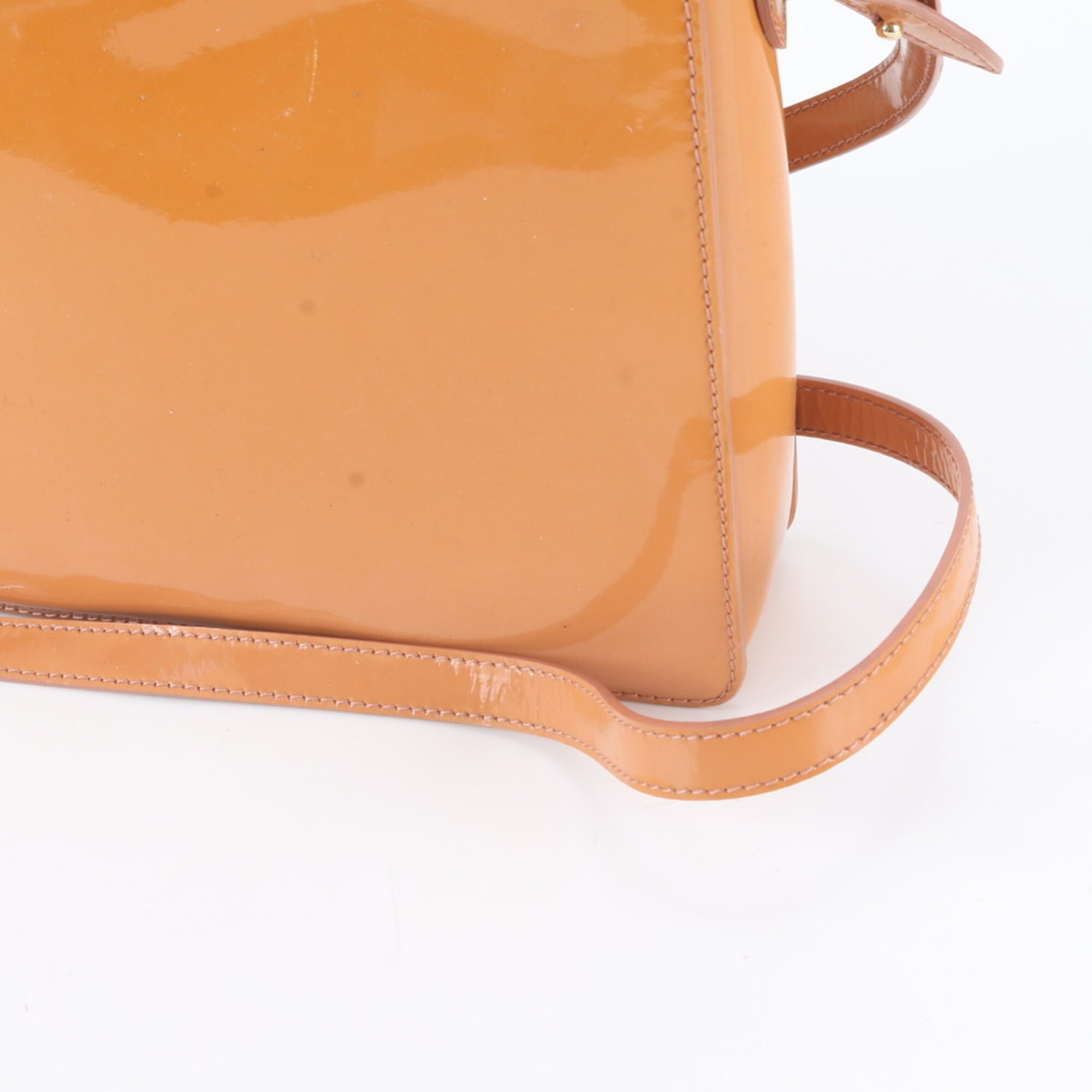 Salvatore Ferragamo Orange Leather Handbag Shoulder Bag Tote Bag (Pre-Owned)
