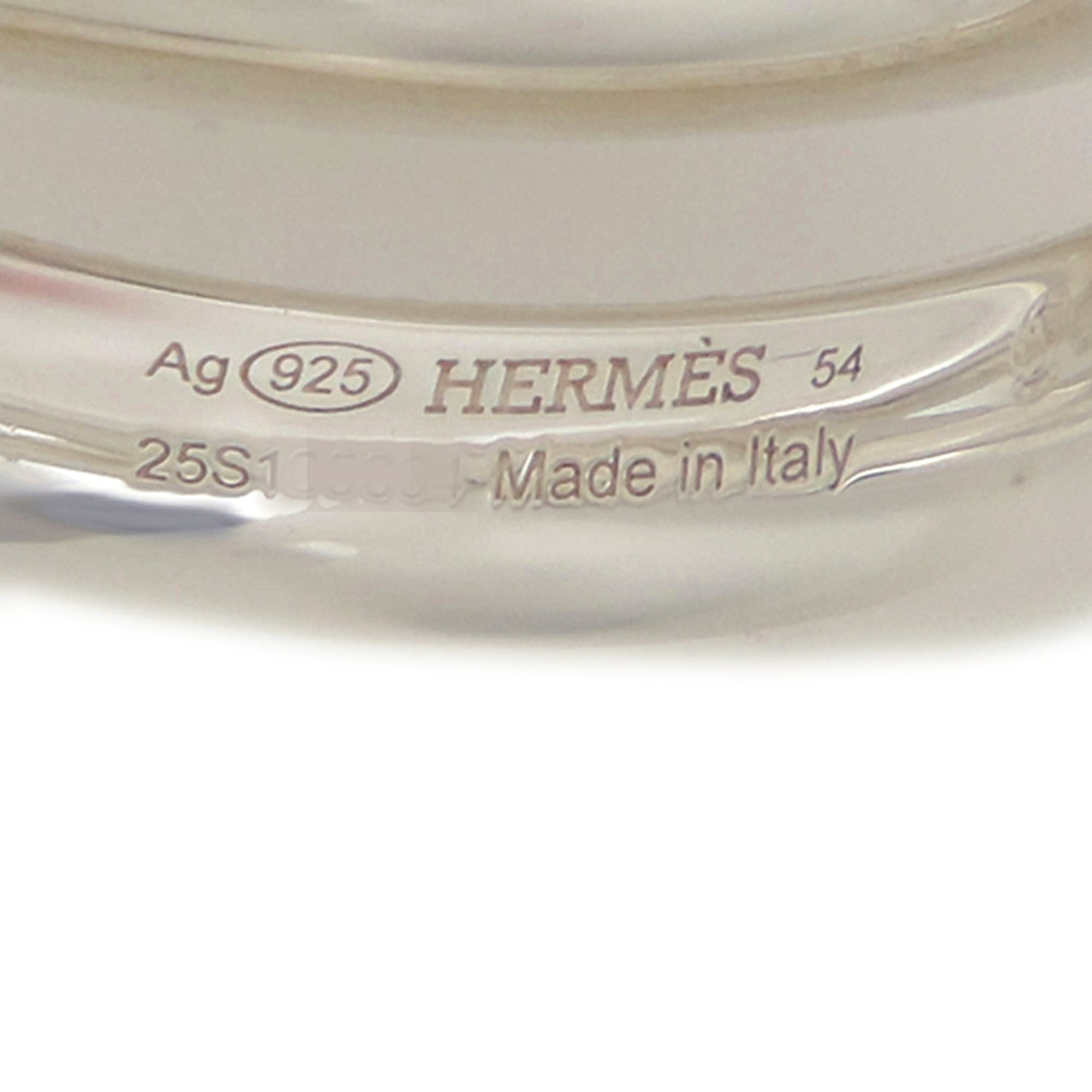 Hermes Silver 925 Band Ring (Pre-Owned)