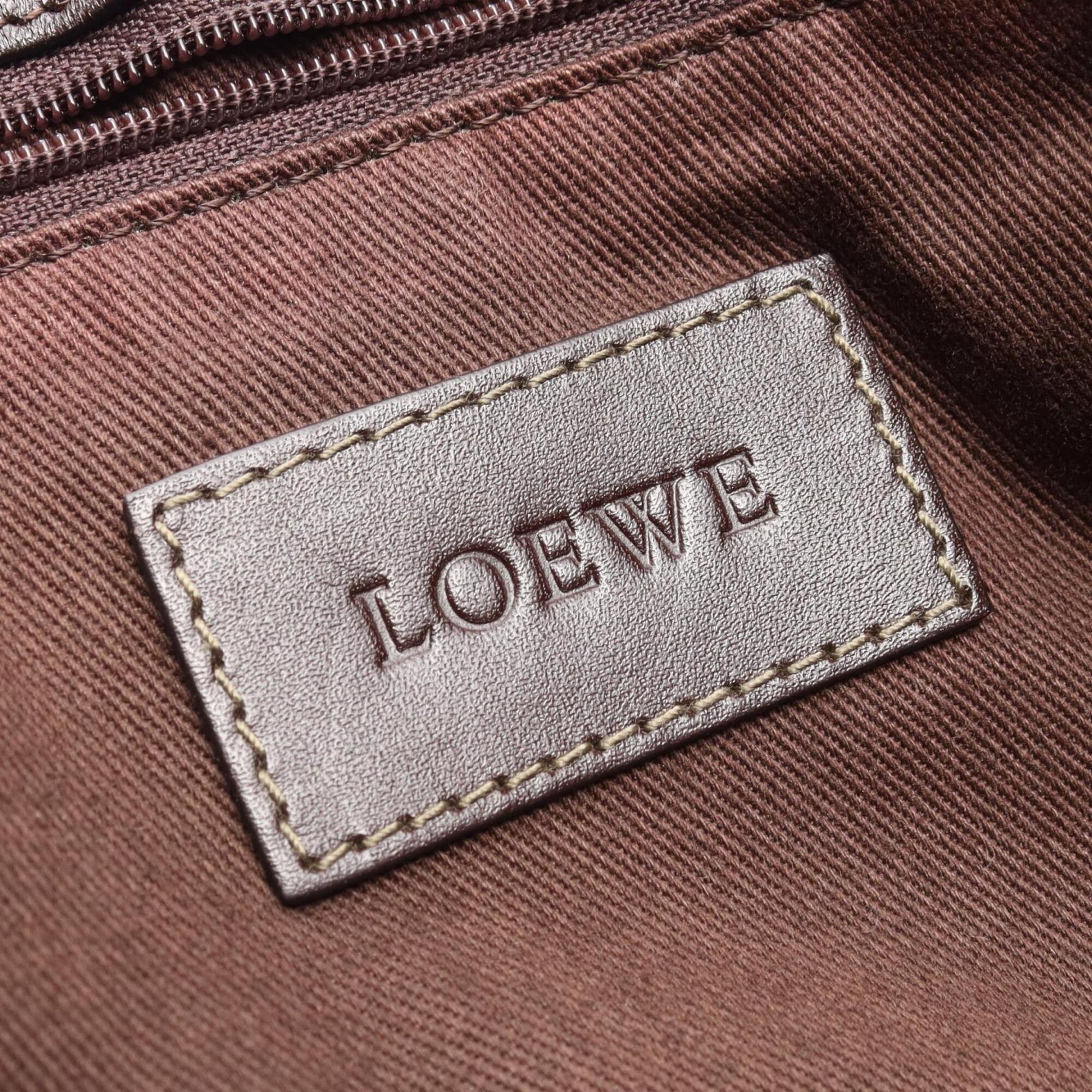 Loewe Brown Leather Coated Canvas Handbag Tote Bag (Pre-Owned)