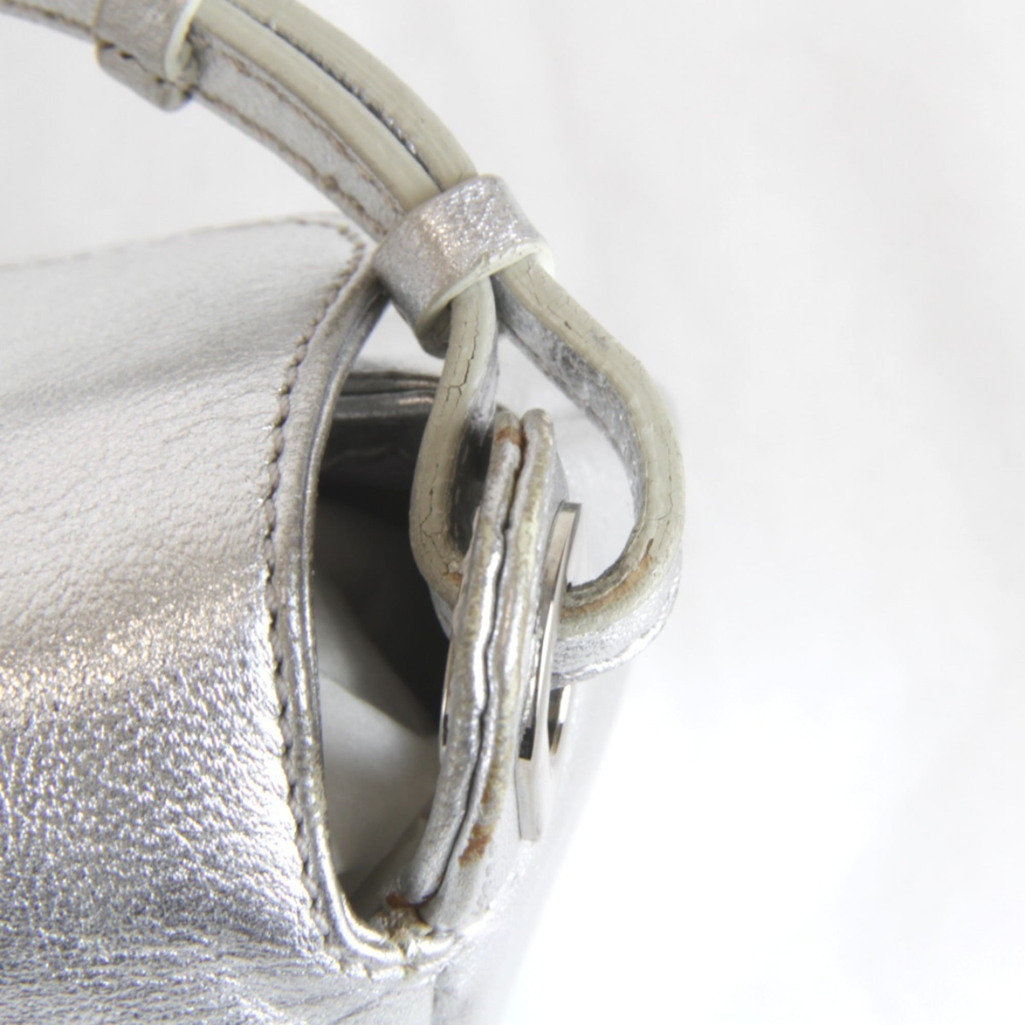 Jimmy Choo Silver Leather Handbag (Pre-Owned)