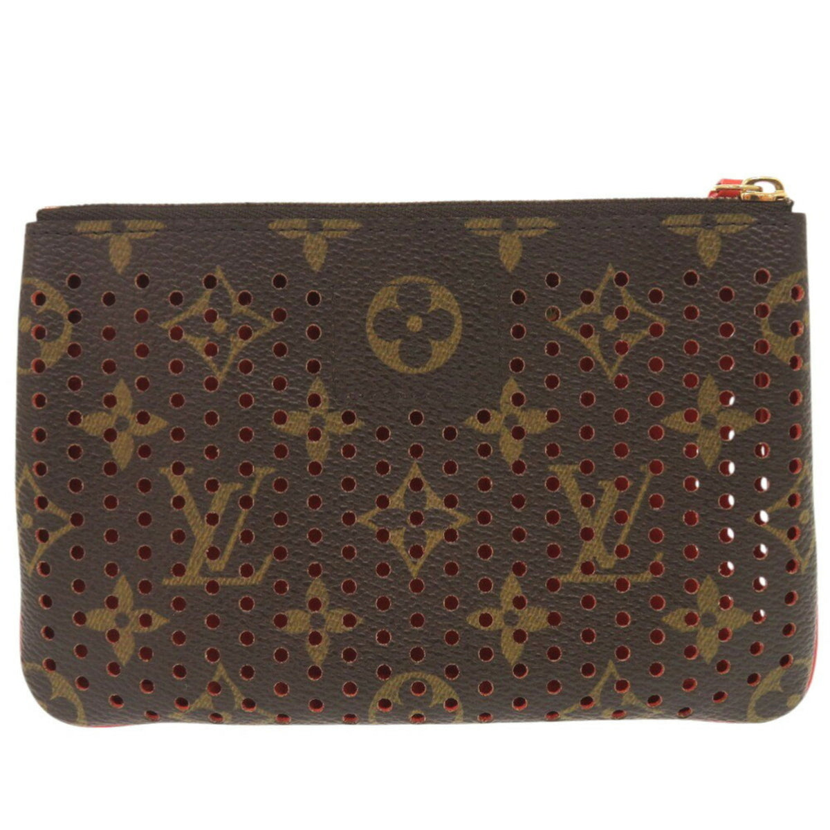 Louis Vuitton Lv Orange Monogram Monogram Perforated Pochette Pouch (Pre-Owned)