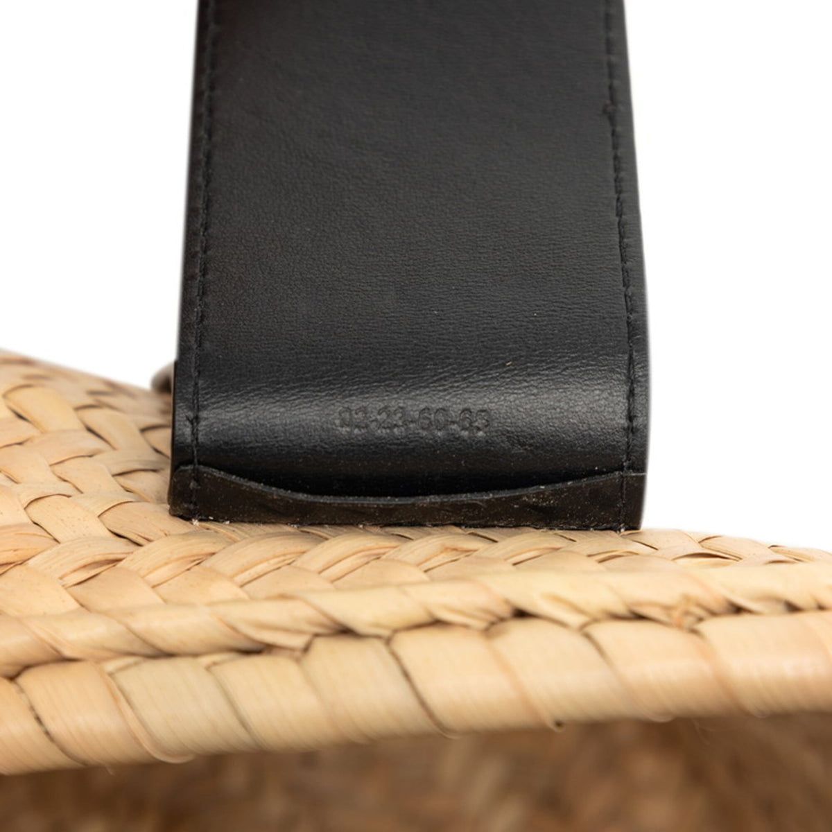 Chloé Beige Black Raffia Leather Basket Handbag (Pre-Owned)