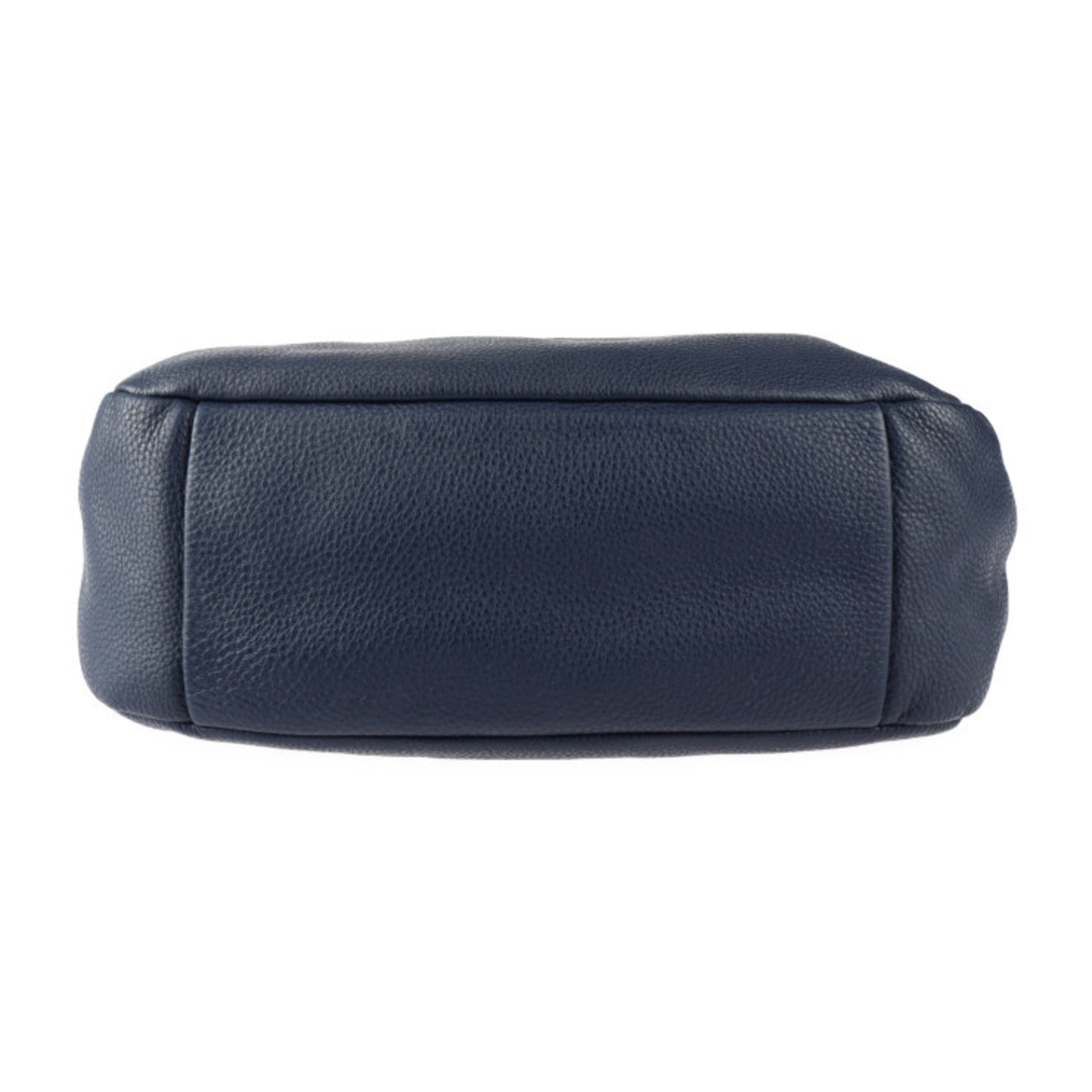 Prada Navy Leather Handbag Shoulder Bag (Pre-Owned)