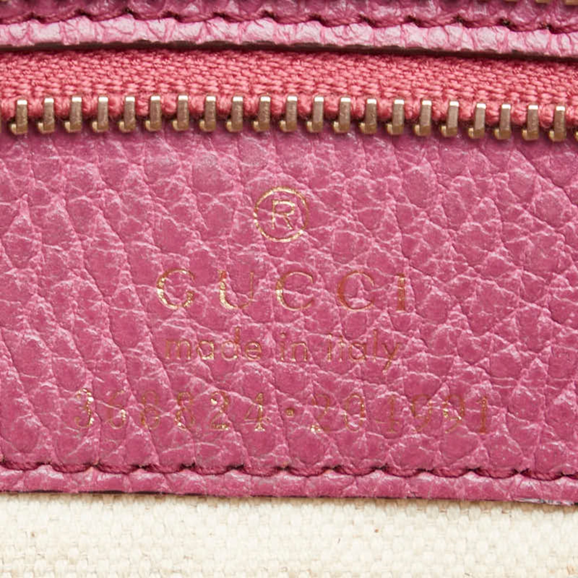 Gucci Purple Leather Handbag Shoulder Bag (Pre-Owned)
