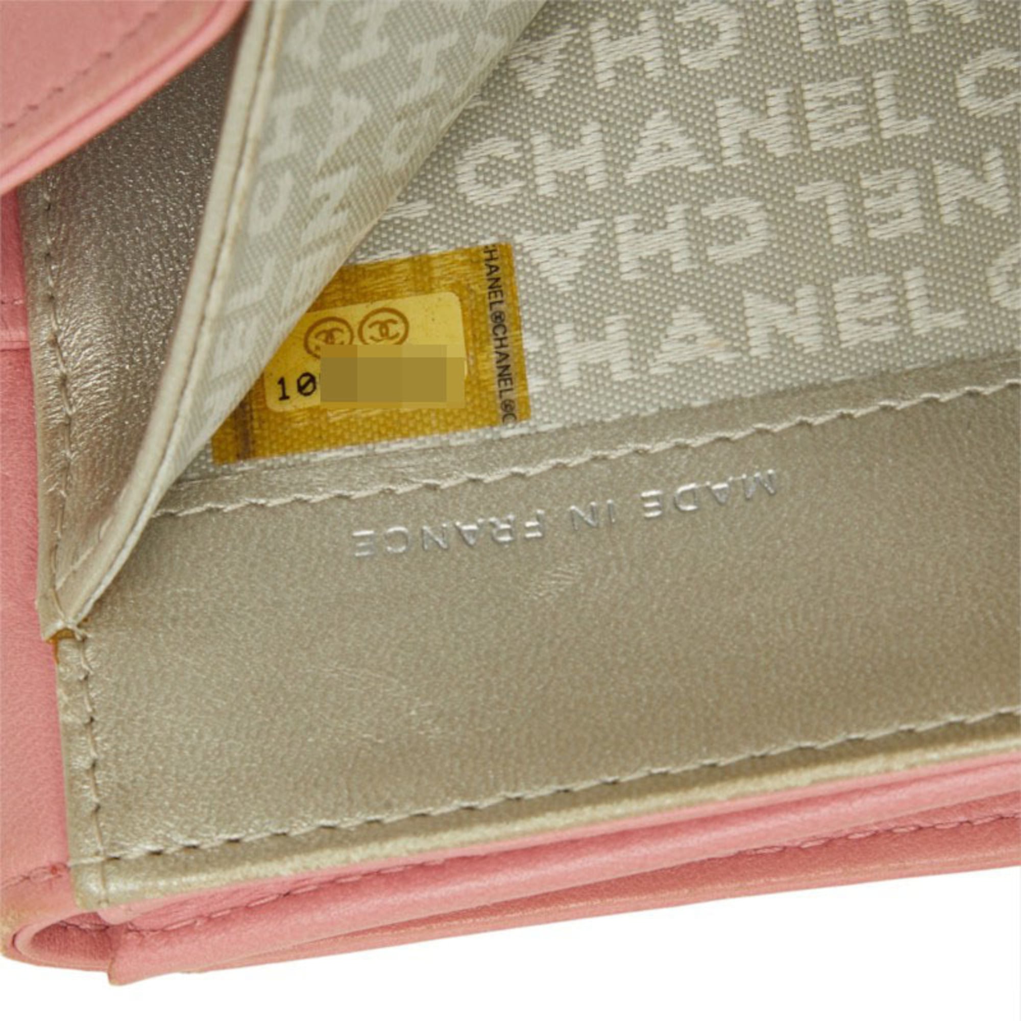 Chanel Silver Pink Leather Wallet (Bi-Fold) (Pre-Owned)