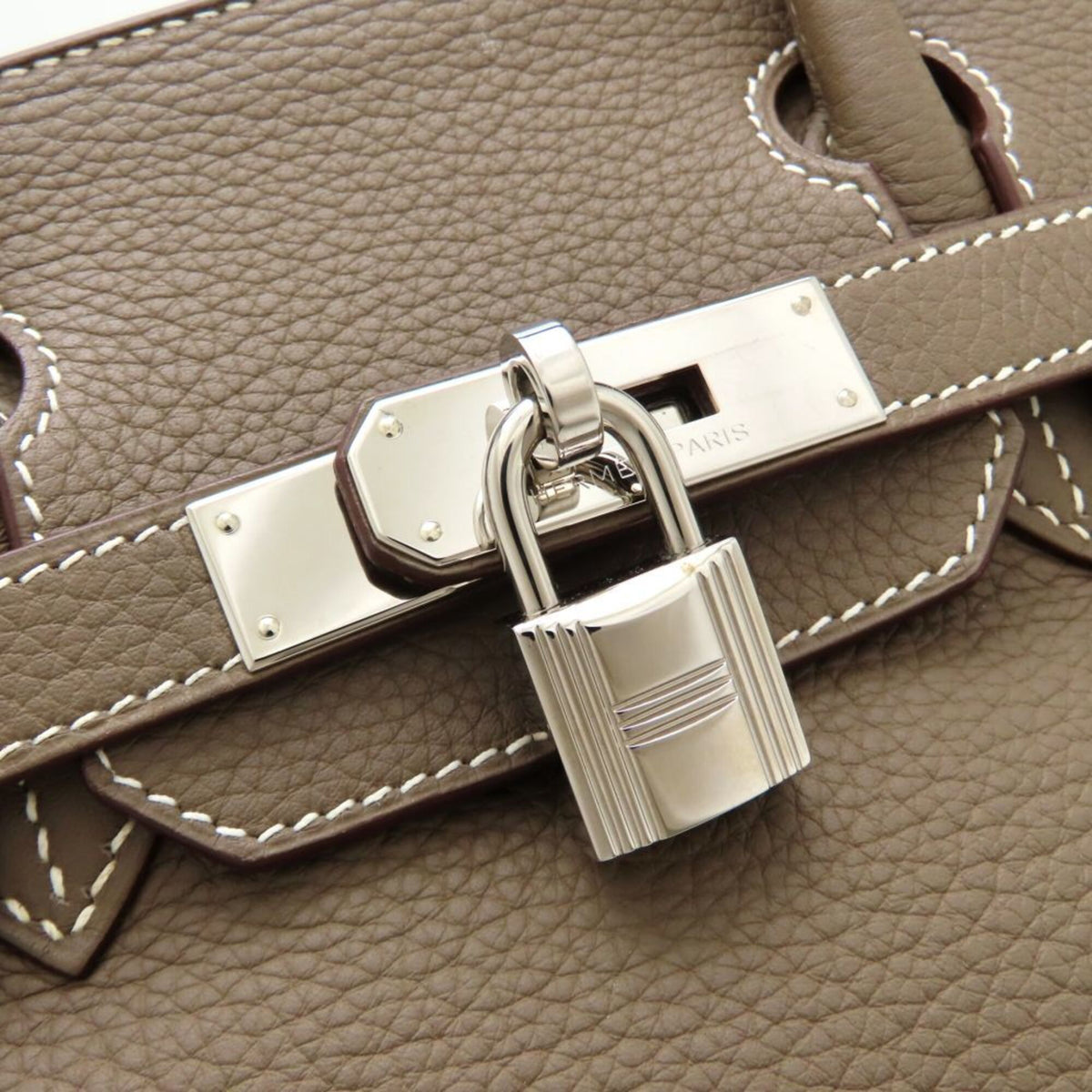 Hermes Birkin Etoupe Gray Togo Leather Handbag (Pre-Owned)