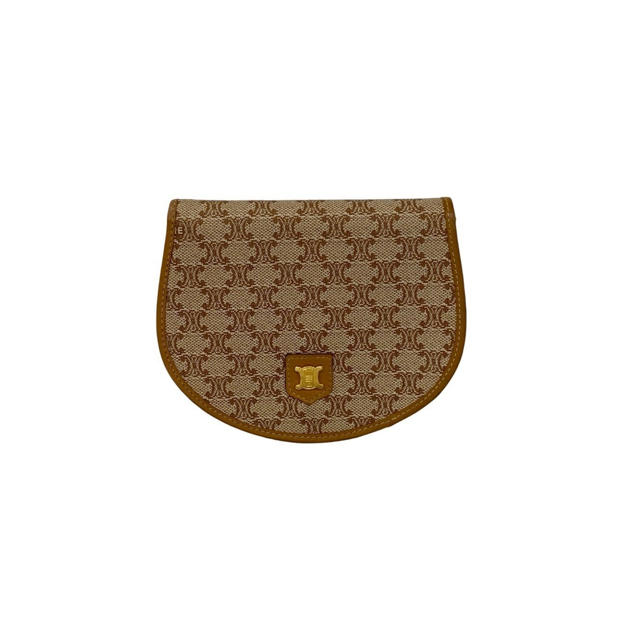 Celine Beige Brown Leather Pvc Coin Purse/Coin Case (Pre-Owned)