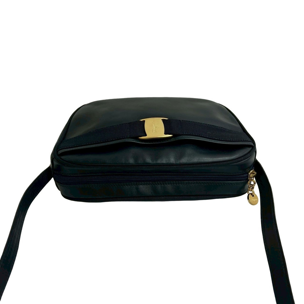 Salvatore Ferragamo Navy Leather Pochette Shoulder Bag (Pre-Owned)