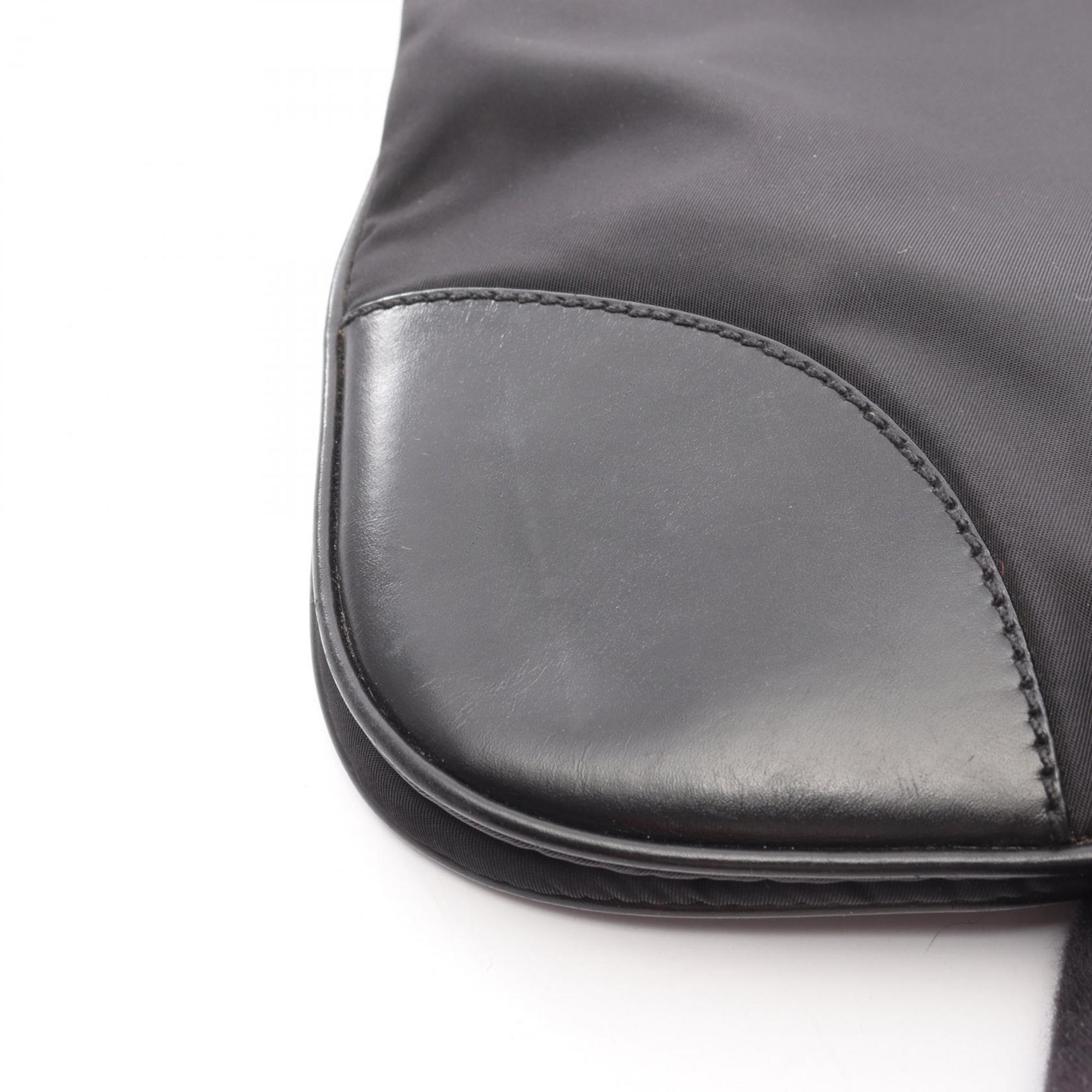Prada Black Nylon Leather Shoulder Bag (Pre-Owned)