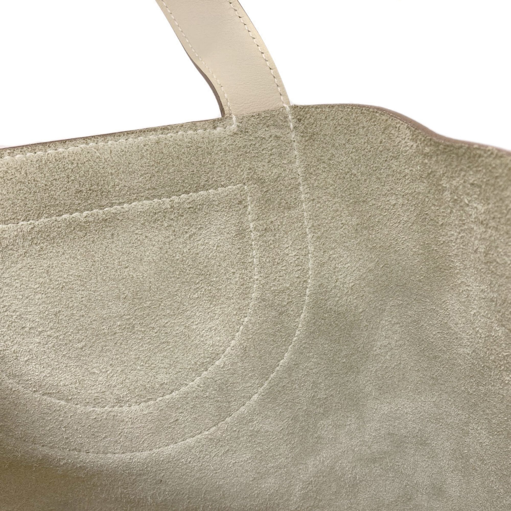 Hermes Cream Taurillon Clemence Leather Handbag (Pre-Owned)