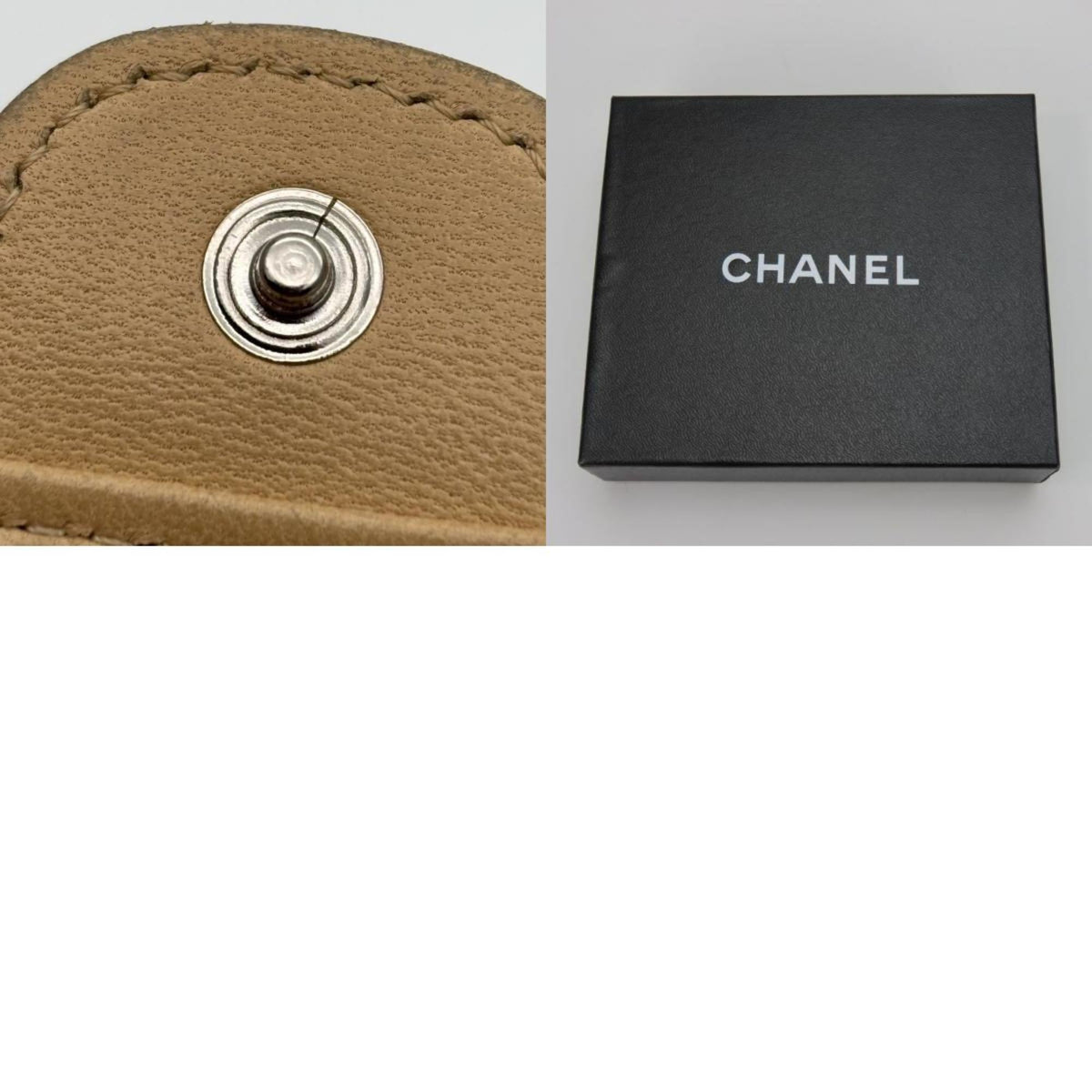 Chanel Beige Leather Coin Purse/Coin Case (Pre-Owned)
