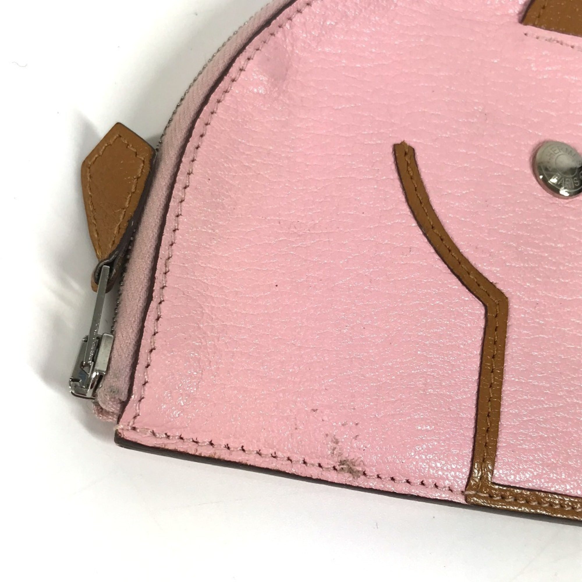 Hermes Pink Chevre Leather Coin Purse/Coin Case (Pre-Owned)