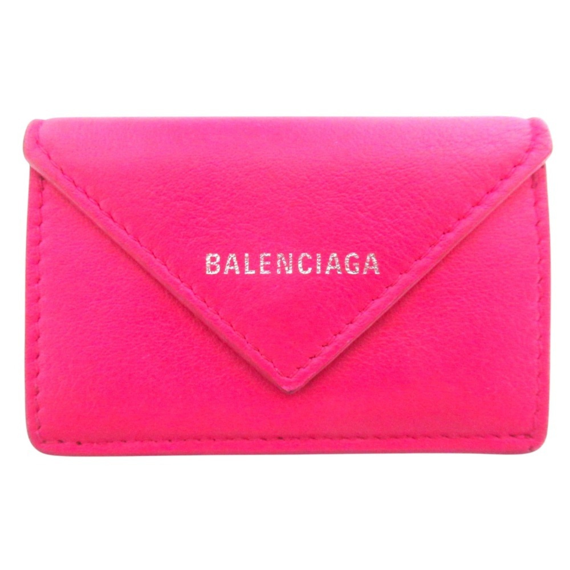 Balenciaga Pink Leather Wallet (Tri-Fold) (Pre-Owned)