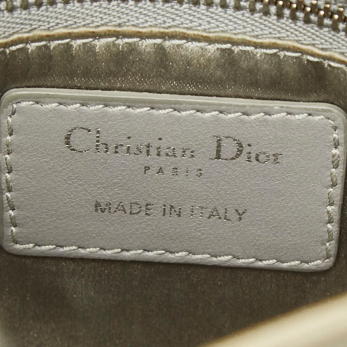 Christian Dior Grayish Satin Handbag Shoulder Bag (Pre-Owned)