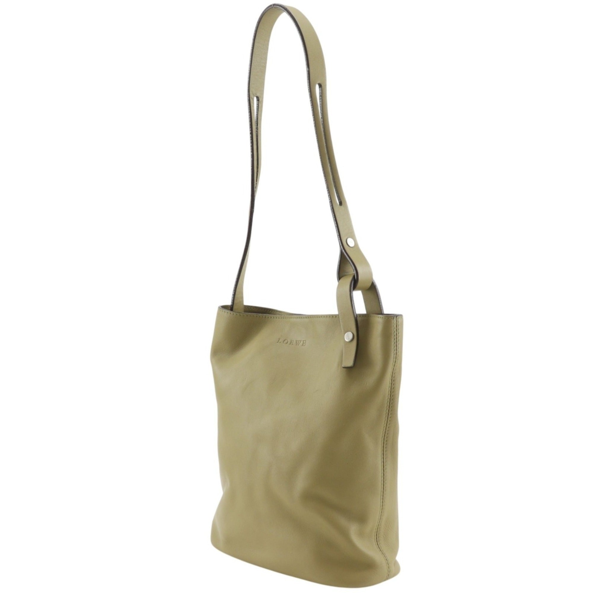 Loewe Olive Leather Shoulder Bag (Pre-Owned)