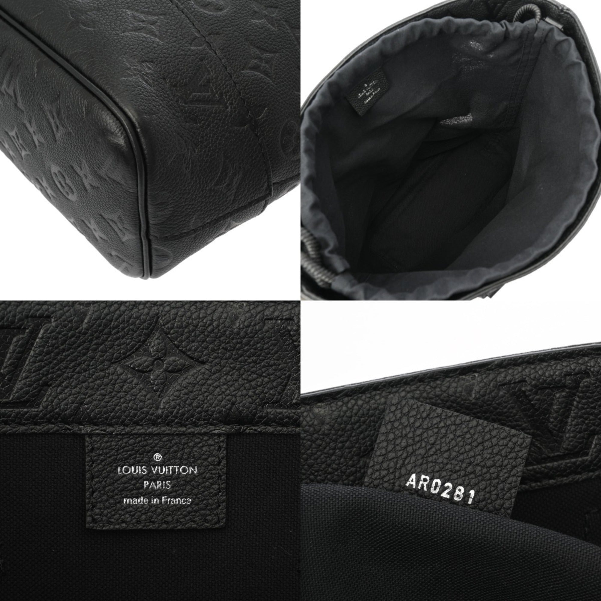 Louis Vuitton Noir Leather Tote Bag (Pre-Owned)