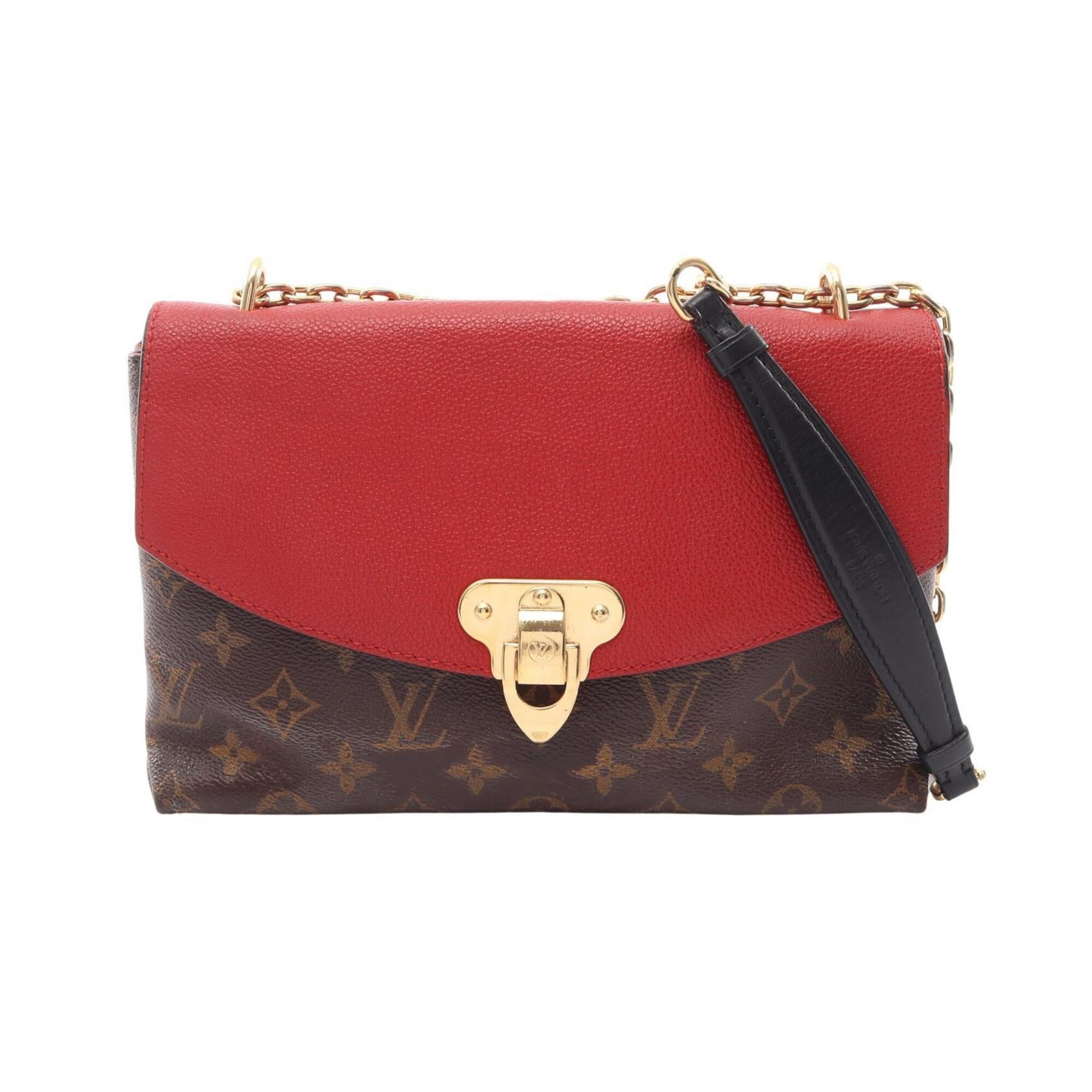 Louis Vuitton Brown Cerise Monogram Red Color Monogram Leather Handbag Shoulder Bag (Pre-Owned)