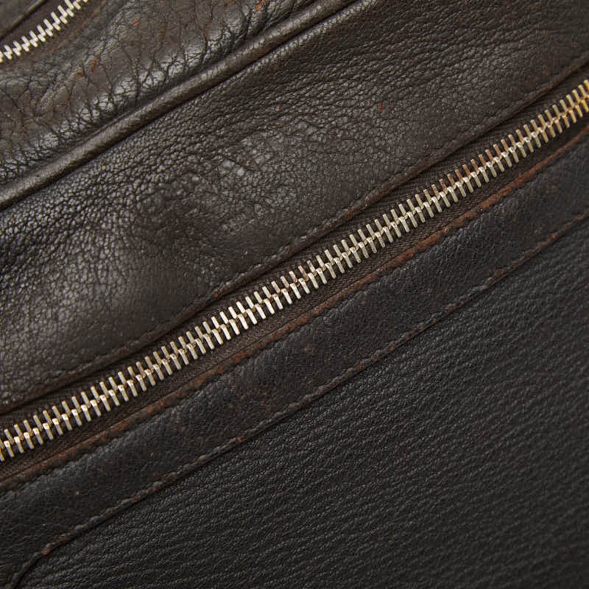 Prada Brown Leather Shoulder Bag (Pre-Owned)