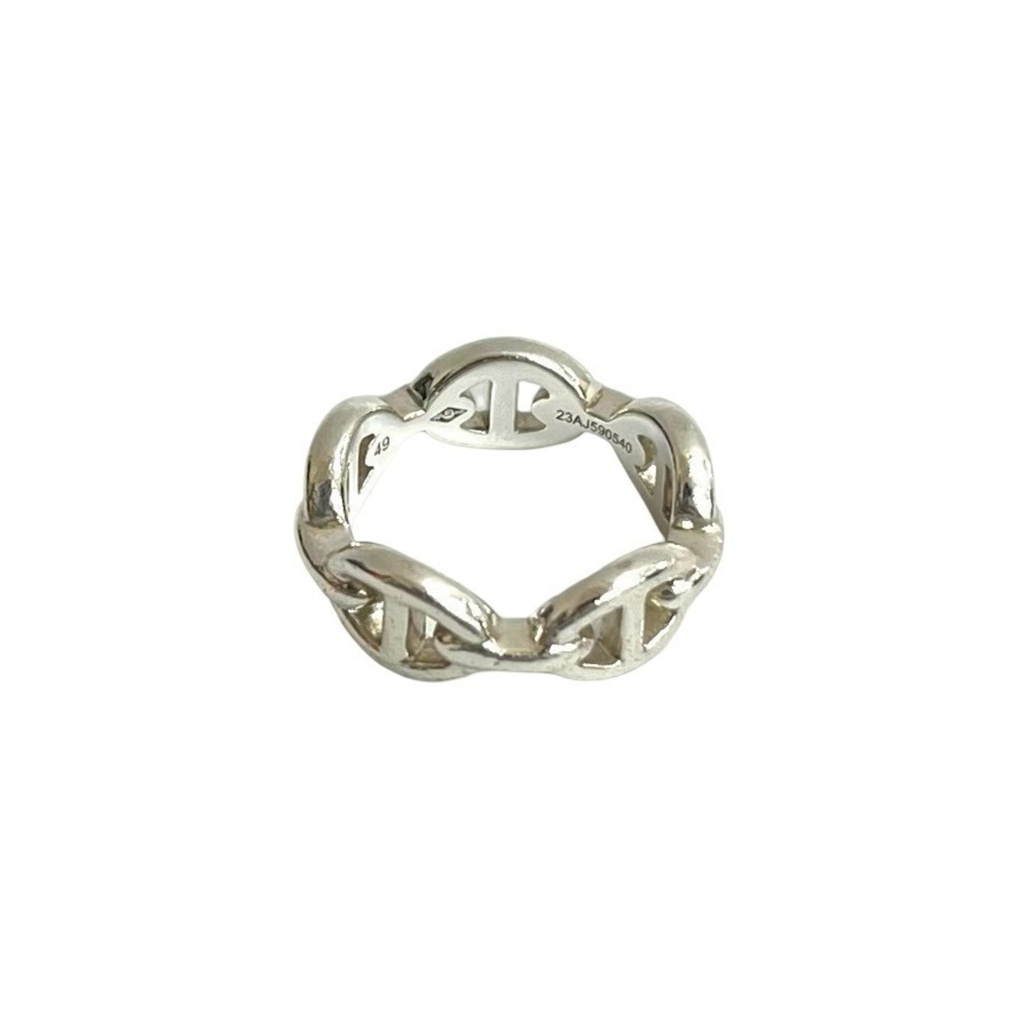 Hermes Silver Silver 925 Band Ring (Pre-Owned)