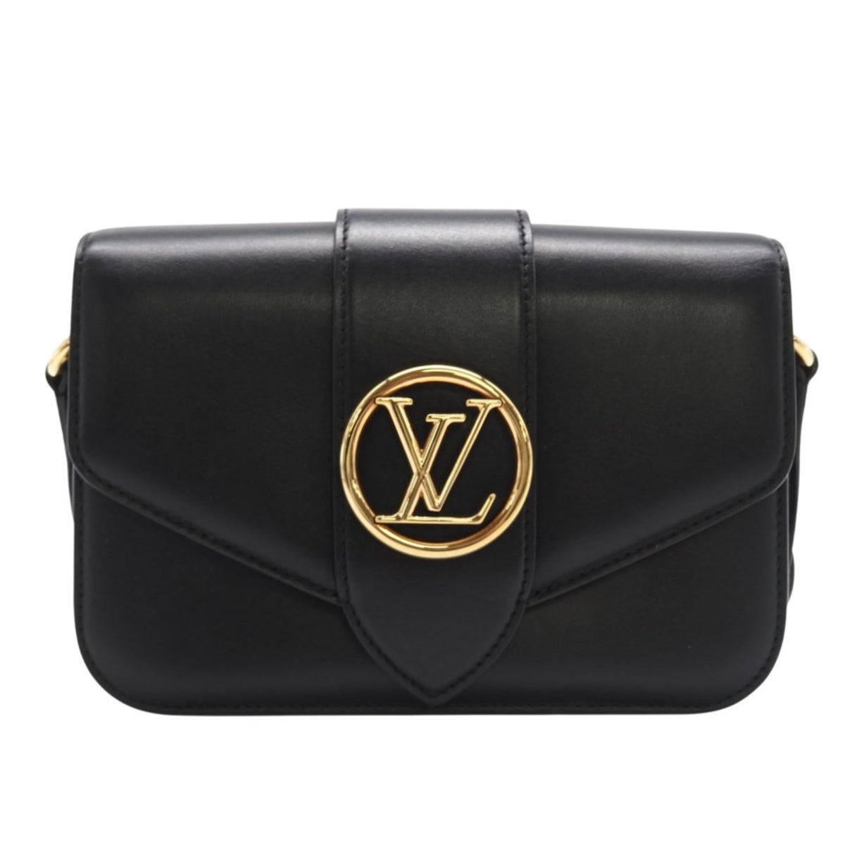 Louis Vuitton Black Leather Shoulder Bag (Pre-Owned)