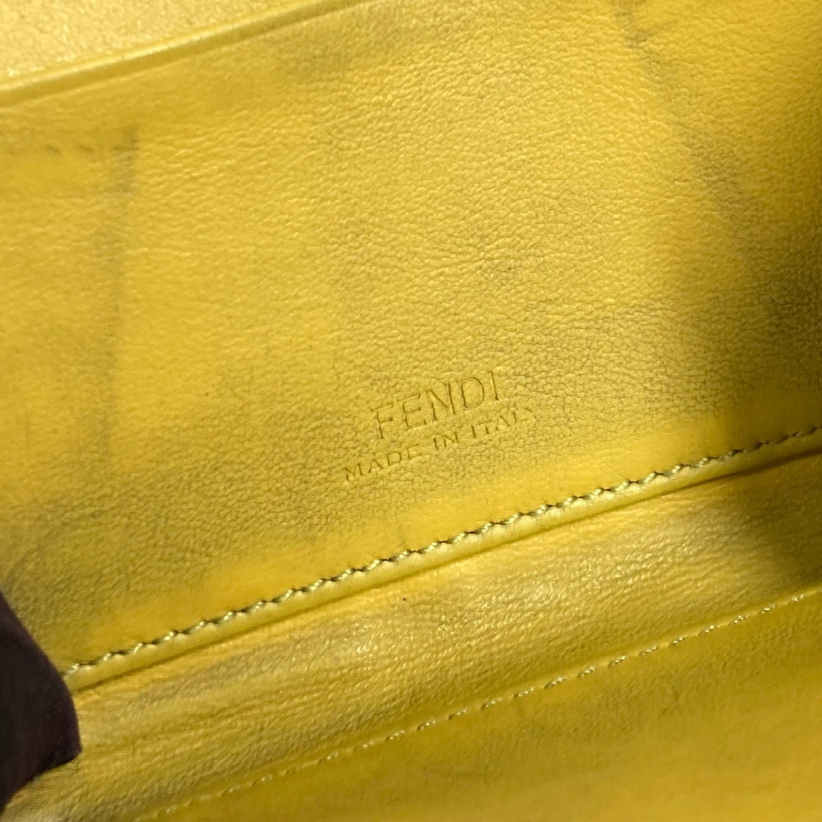 Fendi Black Yellow Leather Coin Purse/Coin Case (Pre-Owned)