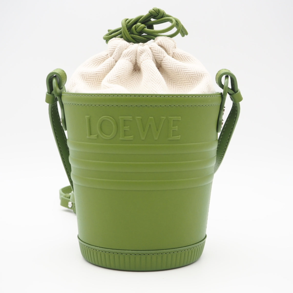 Loewe Green Canvas Leather Shoulder Bag (Pre-Owned)
