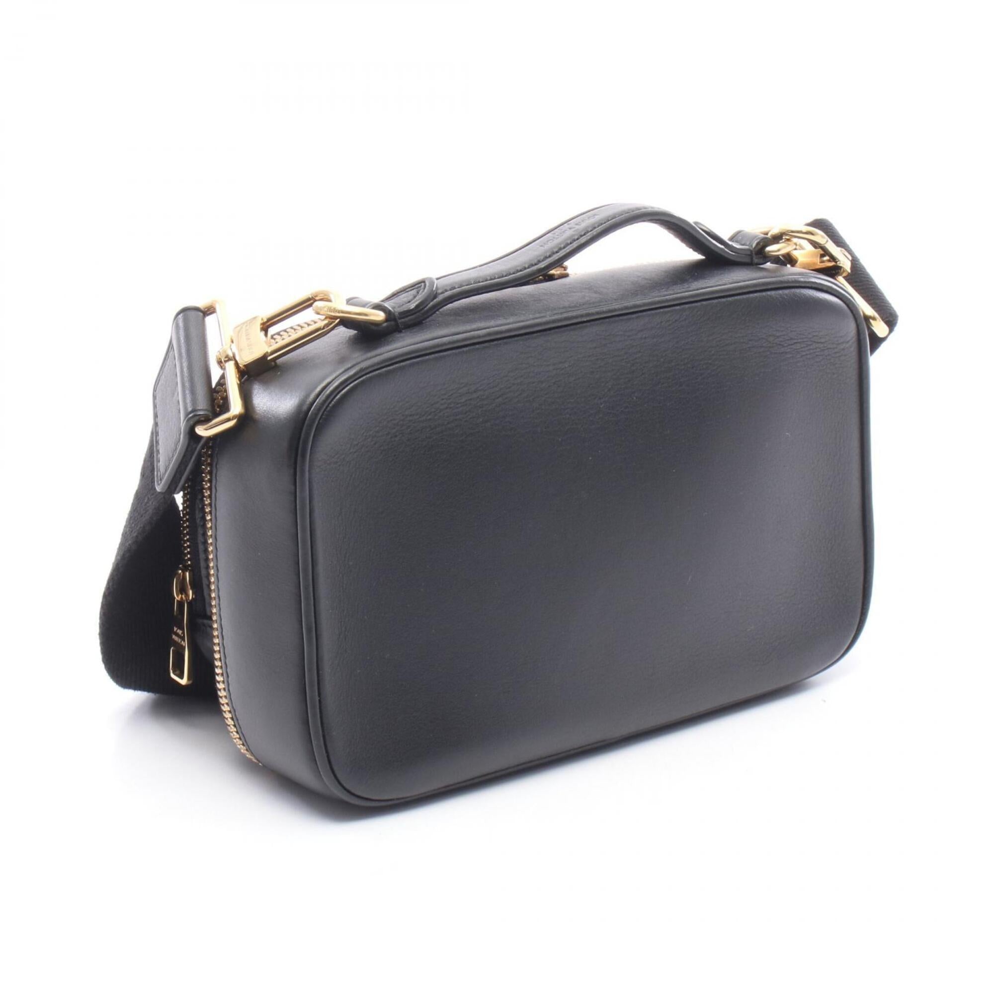 Louis Vuitton Black Leather Handbag Pouch Shoulder Bag (Pre-Owned)