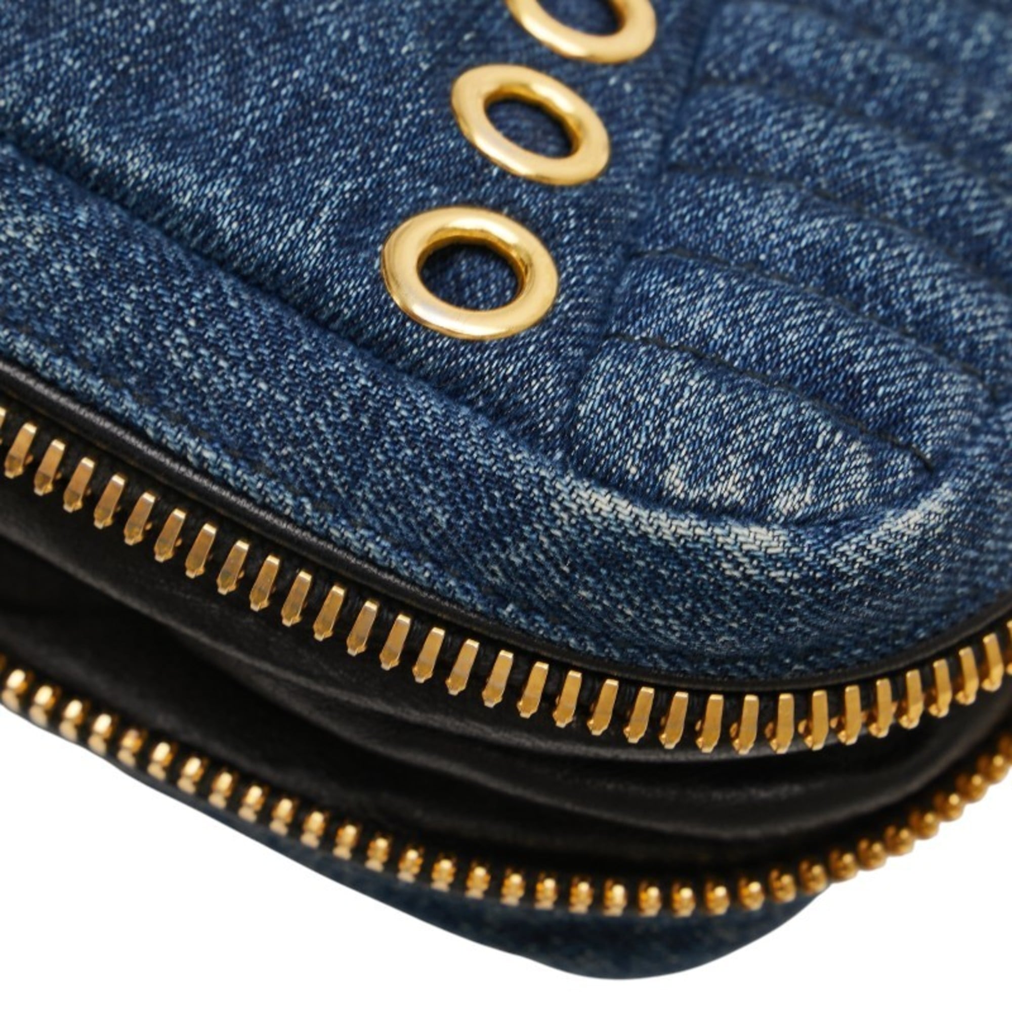 Miu Miu Multi-Color Denim Leather Shoulder Bag (Pre-Owned)