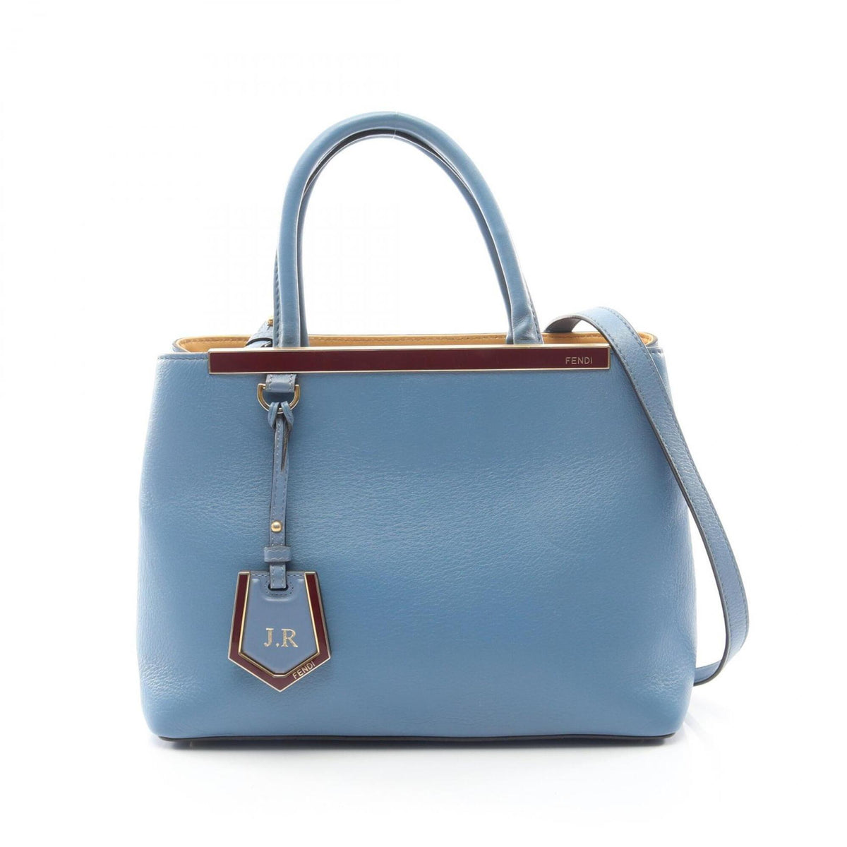 Fendi Blue Bordeaux Leather Handbag (Pre-Owned)