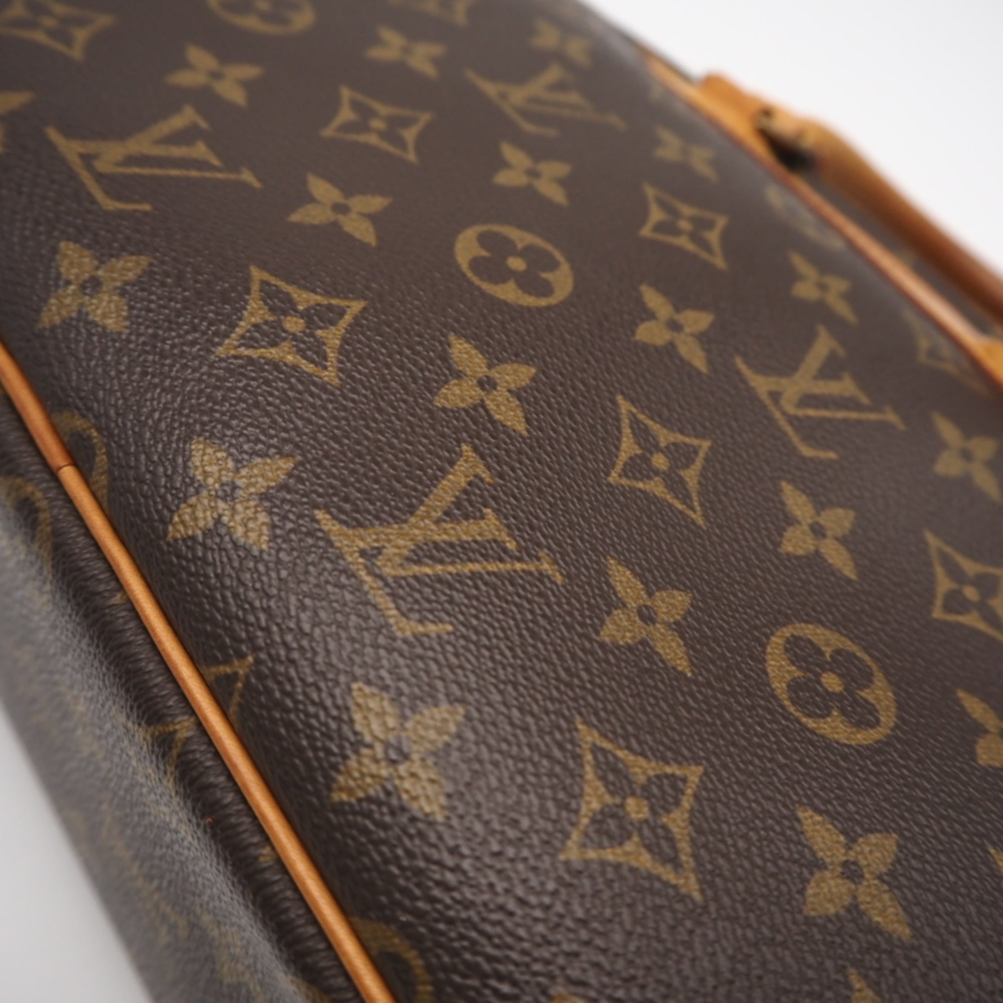 Louis Vuitton Monogram Beige Brown Coated Canvas Leather Handbag (Pre-Owned)