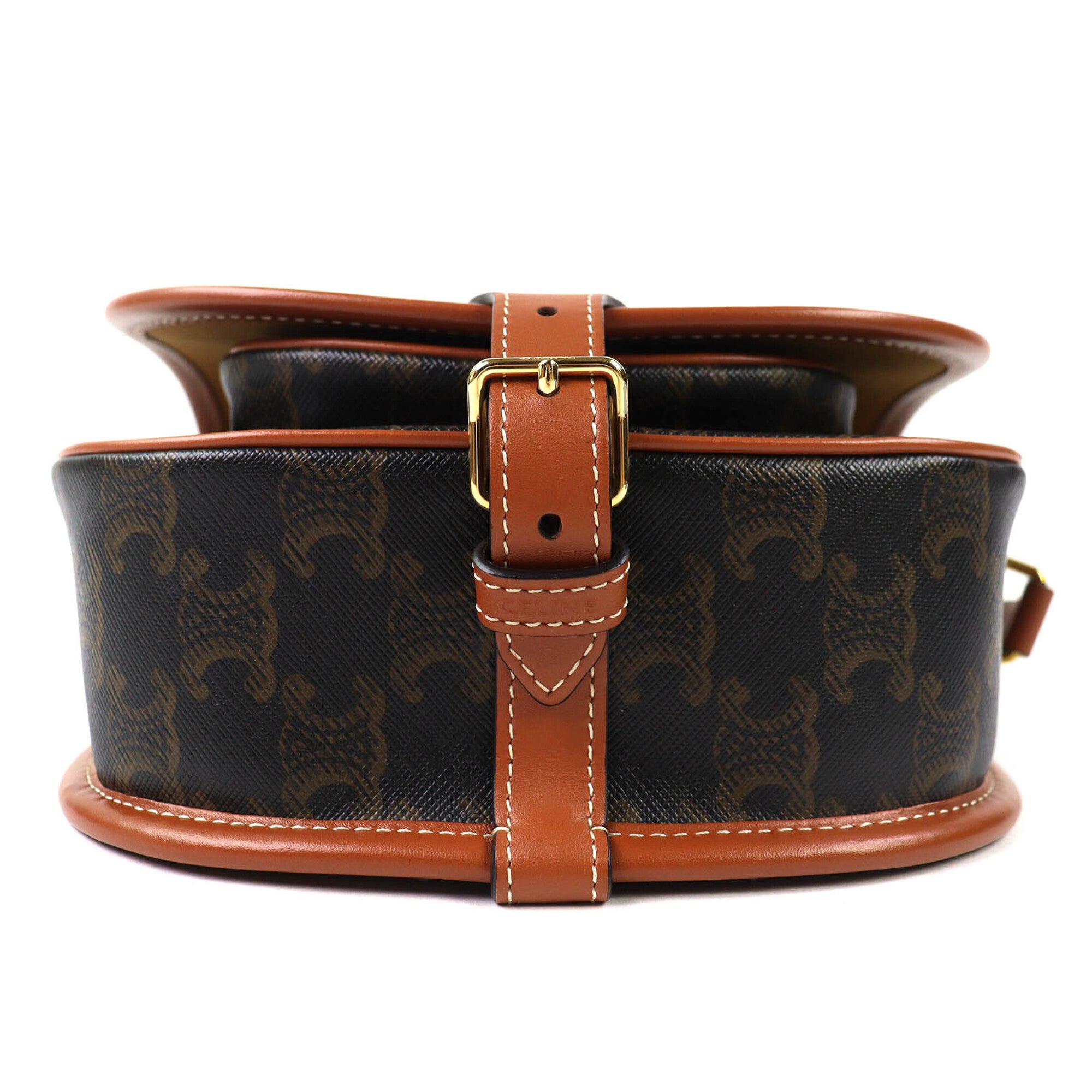 Celine Brown Canvas Shoulder Bag (Pre-Owned)