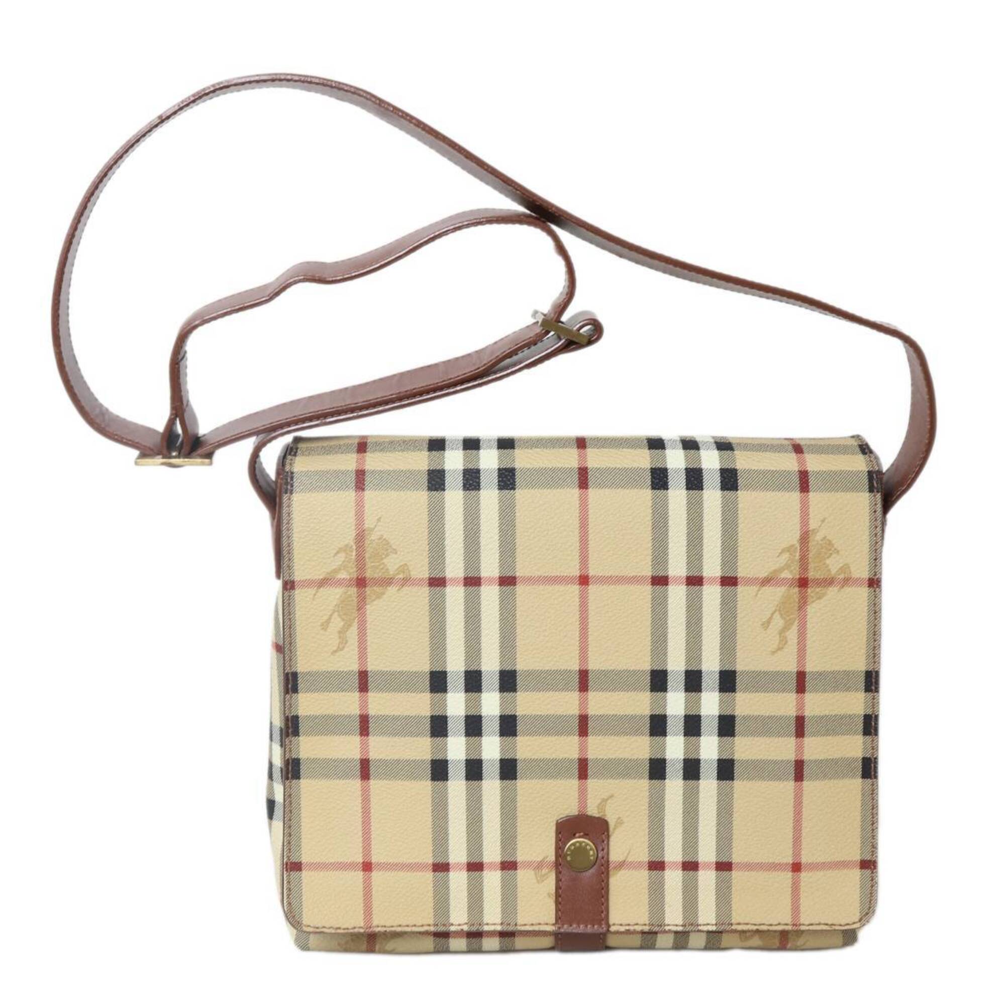 Burberry Beige Multi-Color Pvc Messenger Bag (Pre-Owned)