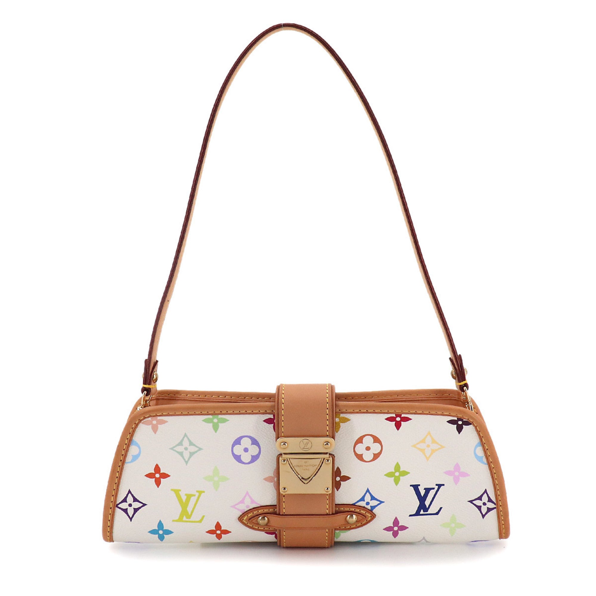 Louis Vuitton Blanc Multi-Color Monogram Multicolore Canvas Handbag Shoulder Bag (Pre-Owned)