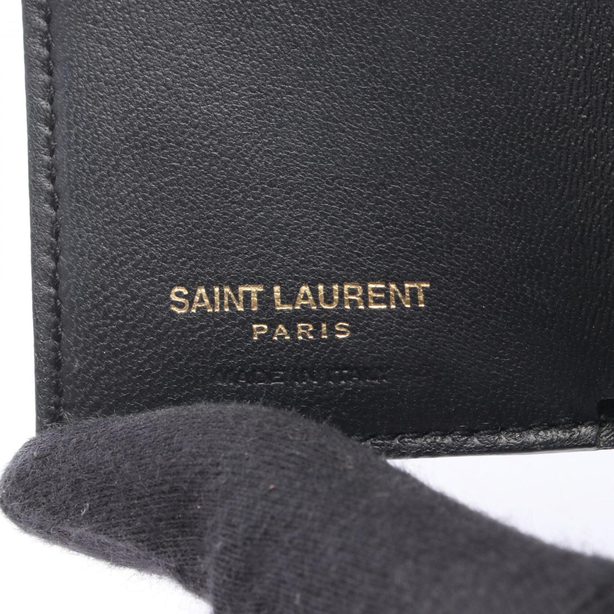 Saint Laurent Black Leather Wallet (Tri-Fold) (Pre-Owned)