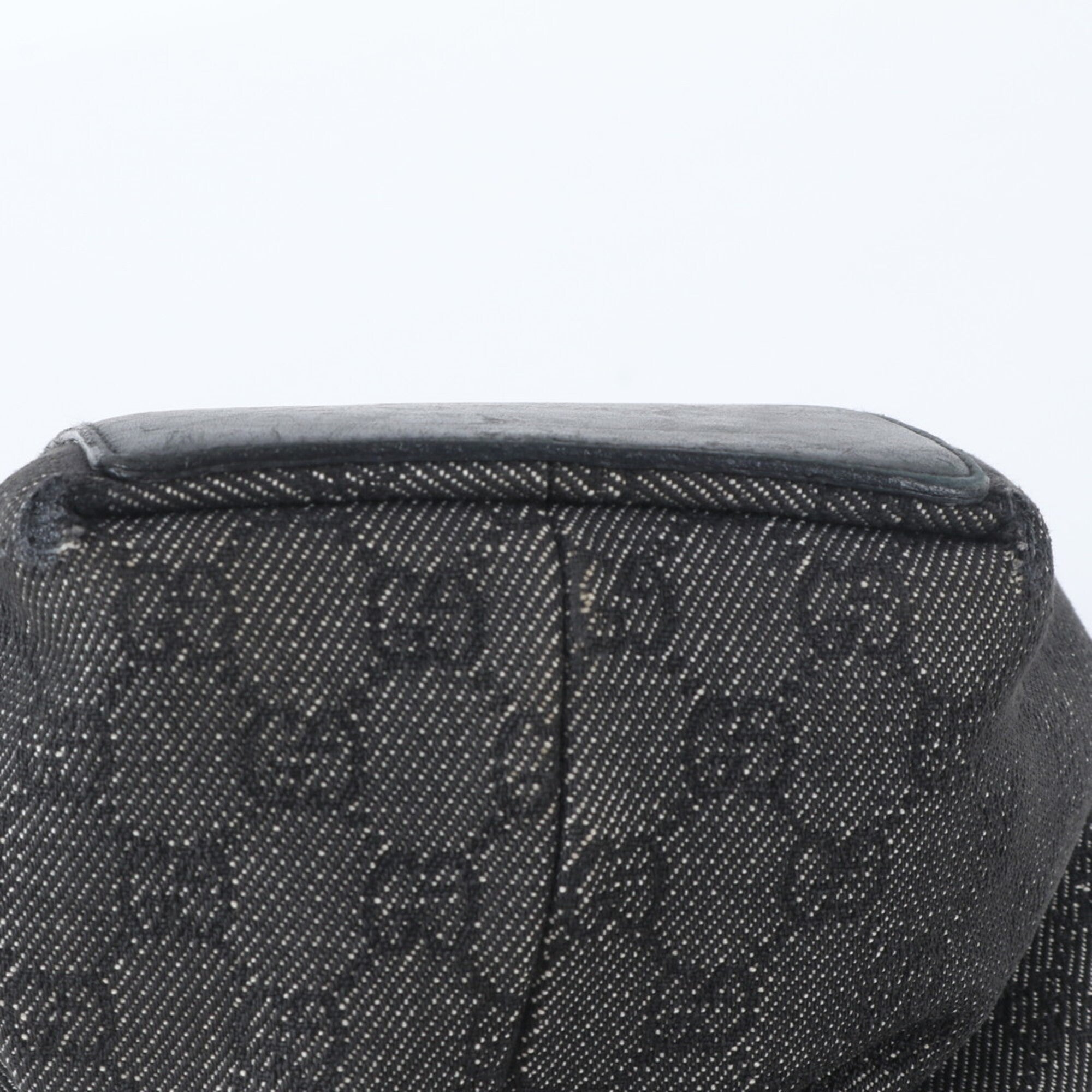 Gucci Black Gray Leather Canvas Handbag Tote Bag (Pre-Owned)