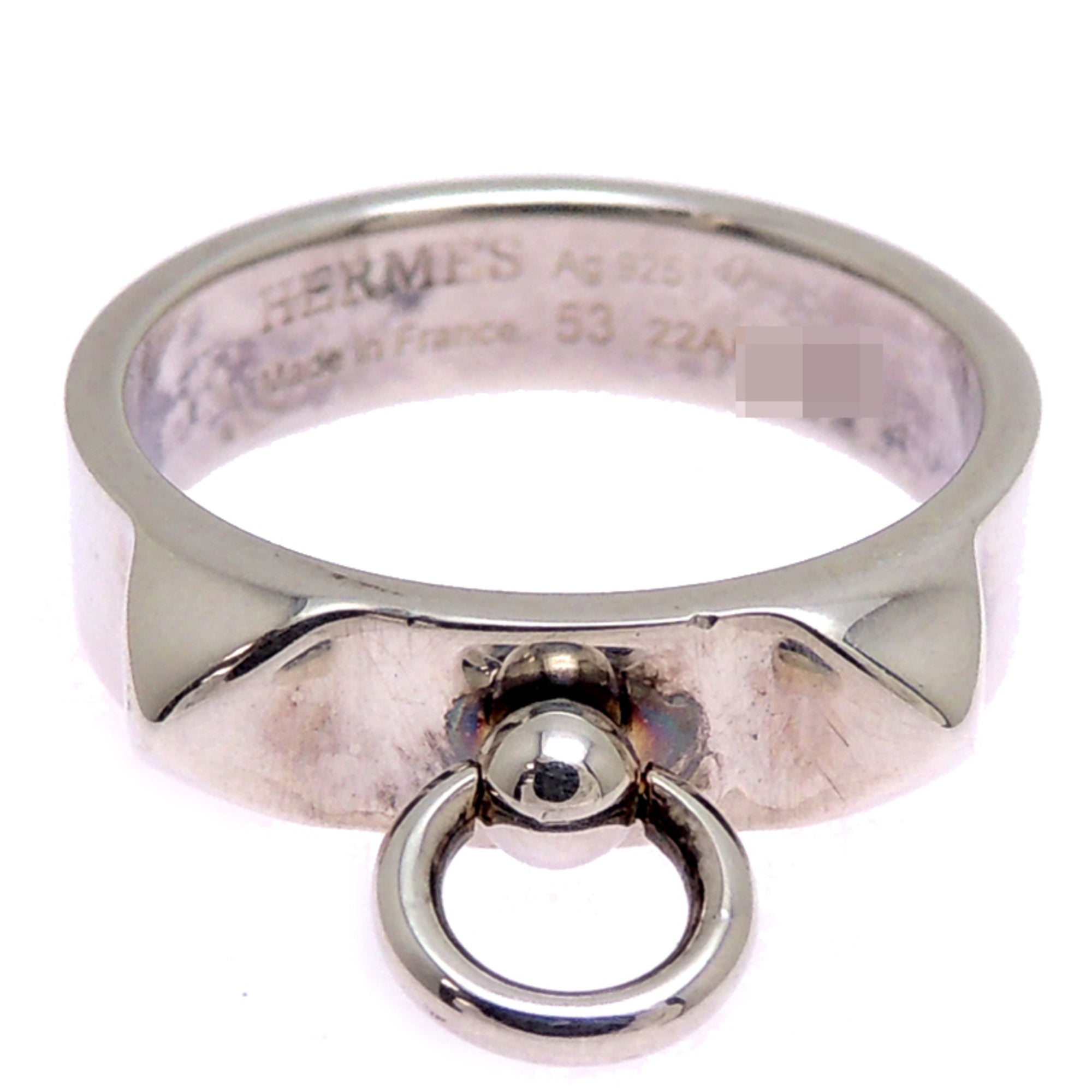 Hermes Silver 925 Band Ring (Pre-Owned)