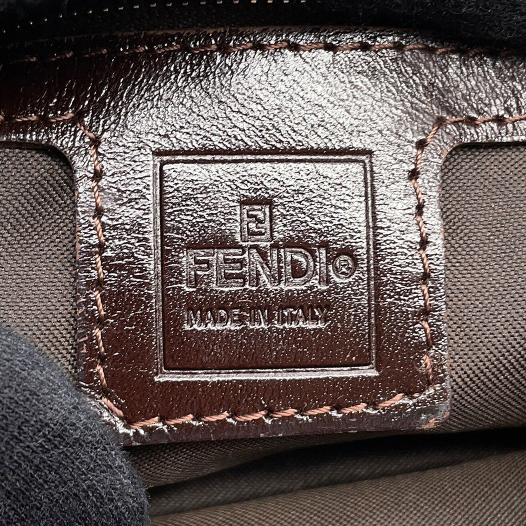 Fendi Brown Zucca Handbag Shoulder Bag (Pre-Owned)
