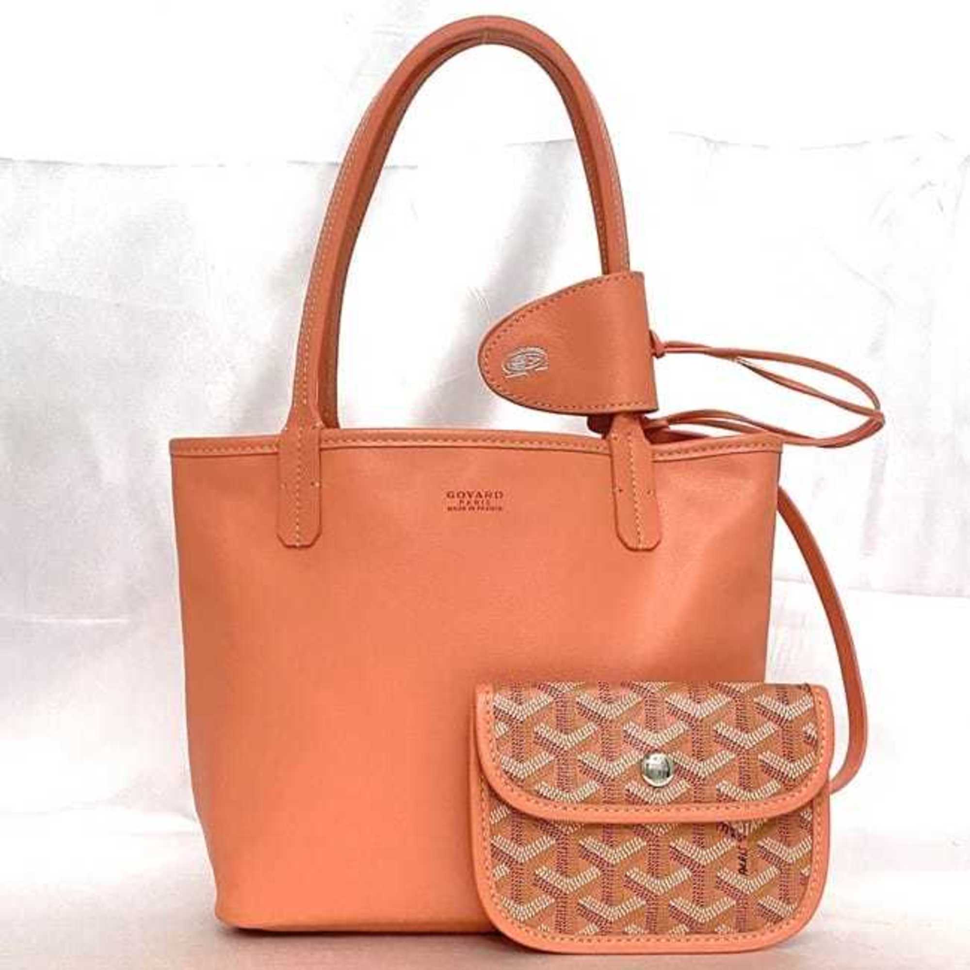 Goyard Salmon Pink Canvas Leather Tote Bag (Pre-Owned)
